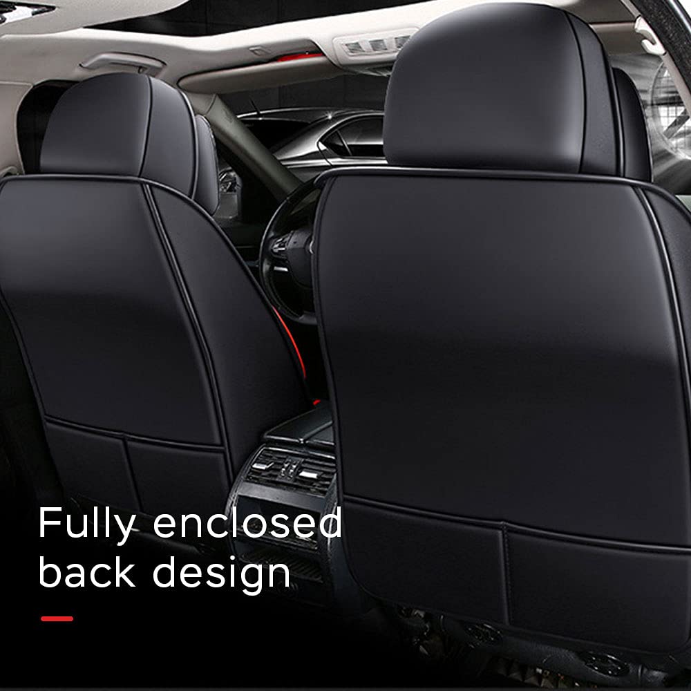 Maidao Universal Car Seat Covers for Jeep Compass 2017 - Waterproof, Anti-Slip, Wear-Resistant Seat Protectors (Airbag Compatible) in Black & Red - Perfect for Road Trips & Daily Commutes