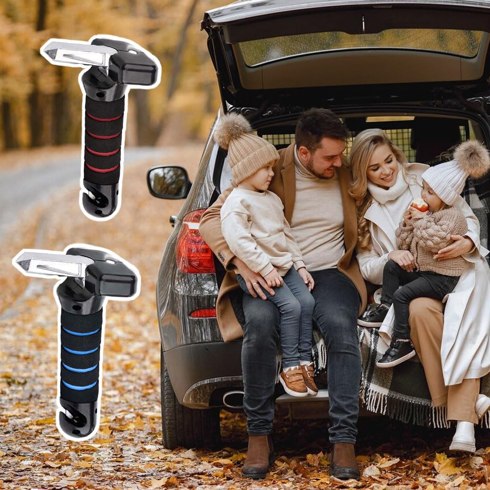 **Upgraded Multifunctional Car Handle Cane for Elderly & Handicapped - Assist Support for Car Door Latch (Blue/Red) - Ideal for Seniors with Mobility Issues & Easy Car Entry/Exit**