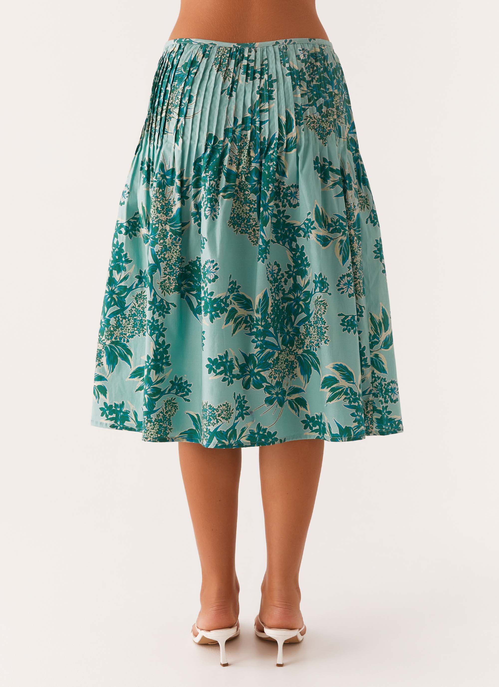Dreamscape Midi Skirt - Floral Print A-Line Skirt for Women | Perfect for Spring, Summer, Beach Vacations & Boho Outfits