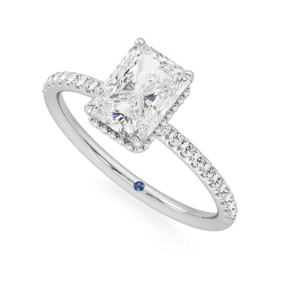Exquisite Radiant Cut Moissanite Engagement Ring with Hidden Halo & Anniversary Accent Stones | Perfect for Proposals, Weddings & Anniversary Gifts