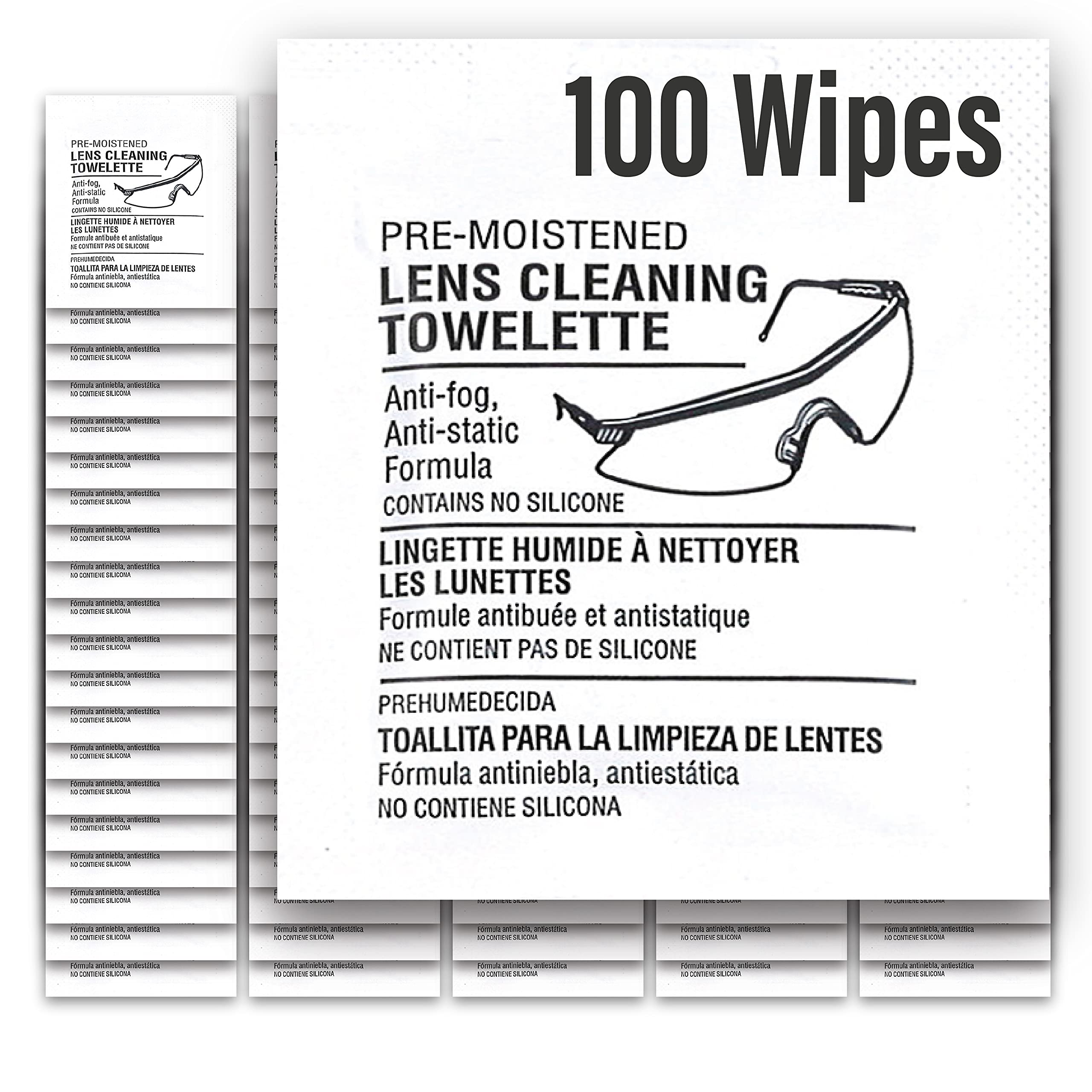Premium Lens Cleaning Wipes - 100 Count | Pre-Moistened, Silicone-Free Microfiber Towels for Glasses, Screens & Optics | Anti-Fog, Scratch-Free Cleaning for Eyewear, Smartphones, Laptops, Cameras & Watches | Perfect for Office, Travel & Home Use