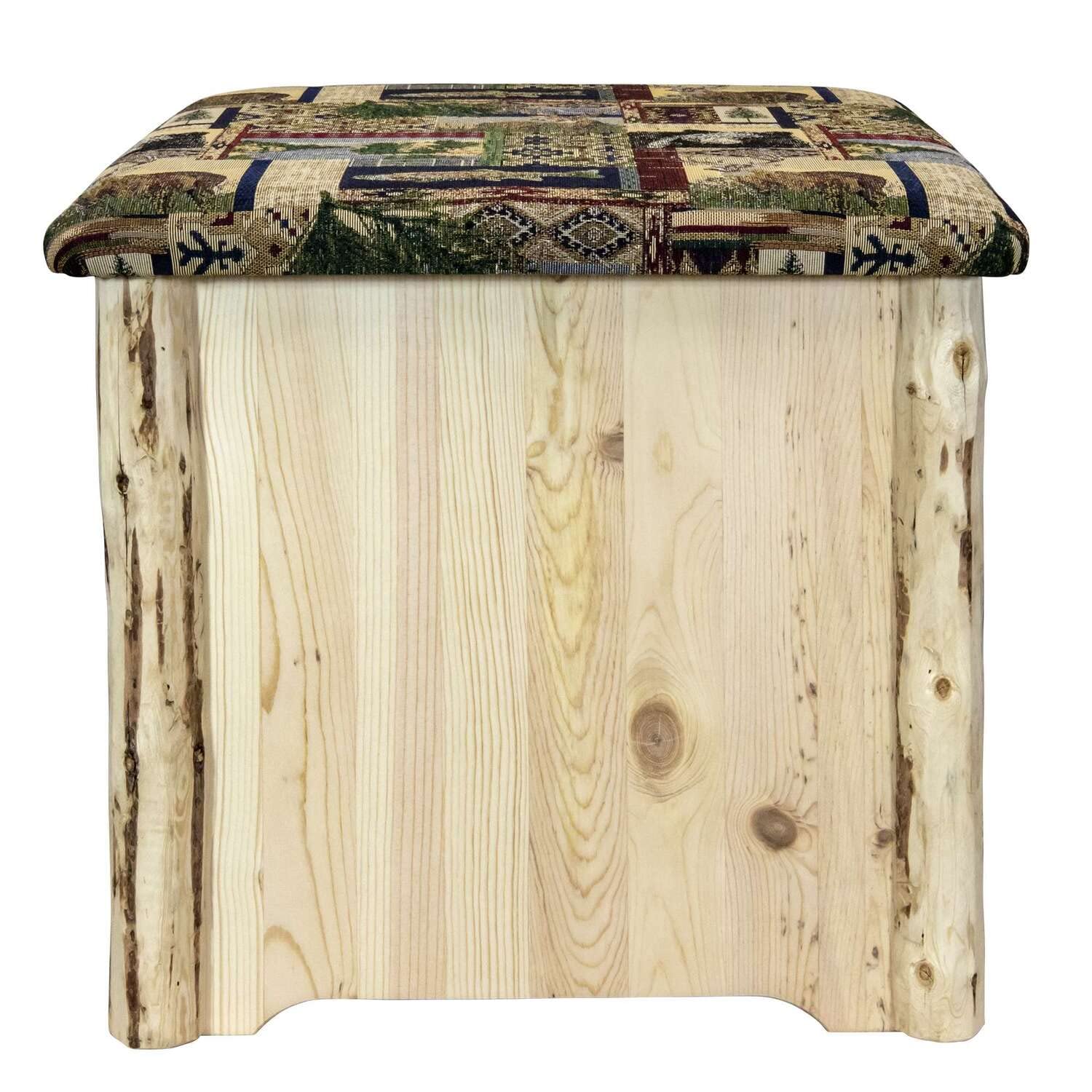Montana Woodworks Upholstered Storage Ottoman with Ready-to-Finish Design - Perfect for Living Room, Bedroom & Home Office Organization