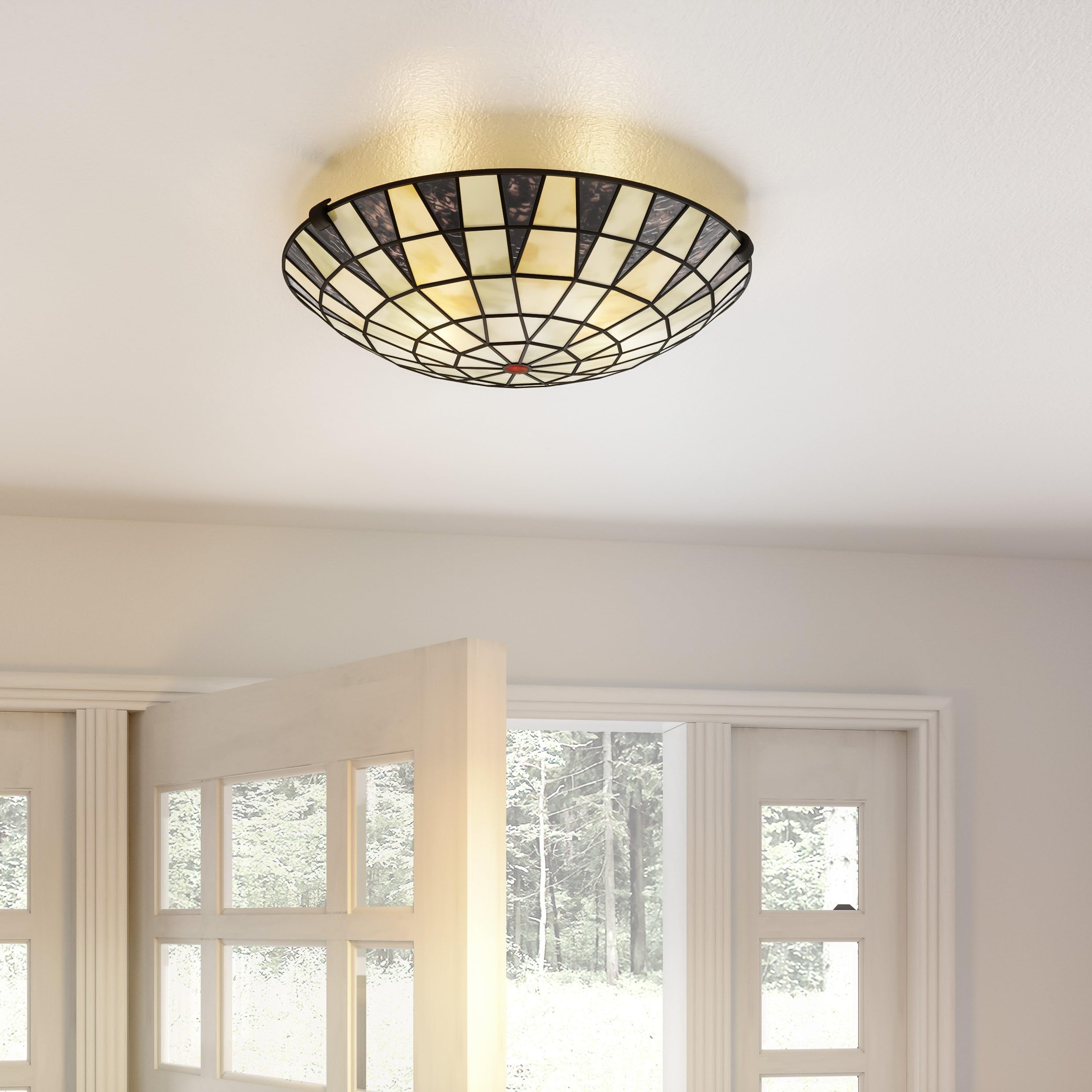 Quoizel Legend 2-Light Matte Black Flush Mount Ceiling Light Fixture - Modern Lighting for Bedroom, Hallway & Entryway