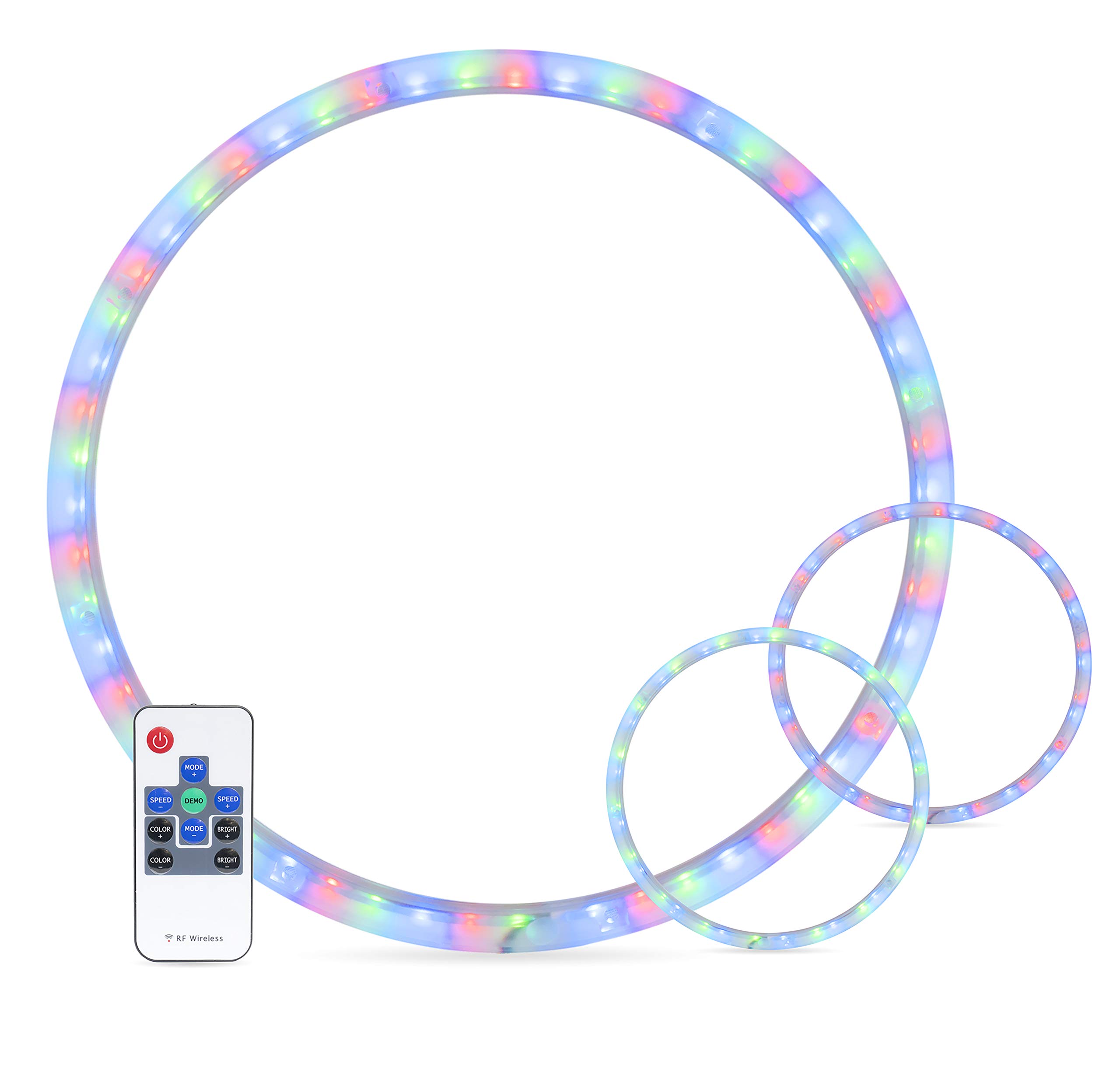 BELVA BSA10LED 10-Inch RGB LED Subwoofer Light Ring - Universal Fit, Remote Control Included (1 Ring) - Perfect for Car Audio, Home Theater & DJ Lighting Systems