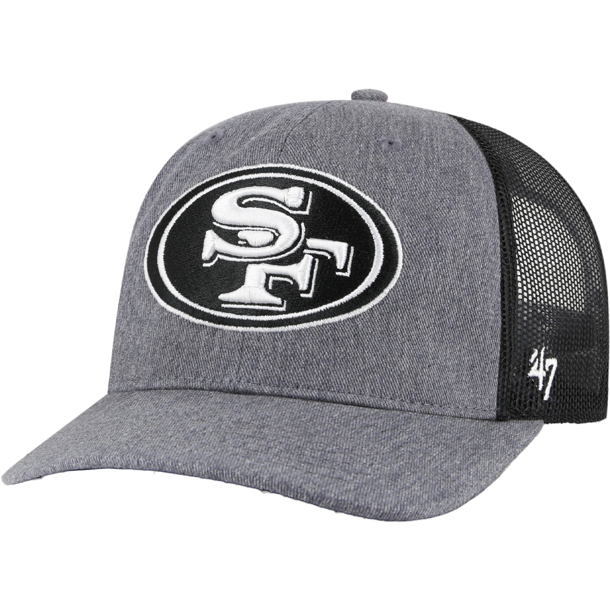 San Francisco 49ers Carbon 47 Clean Up Adjustable Trucker Hat - Stylish Snapback Cap for NFL Fans, Game Day Outfits & Casual Wear