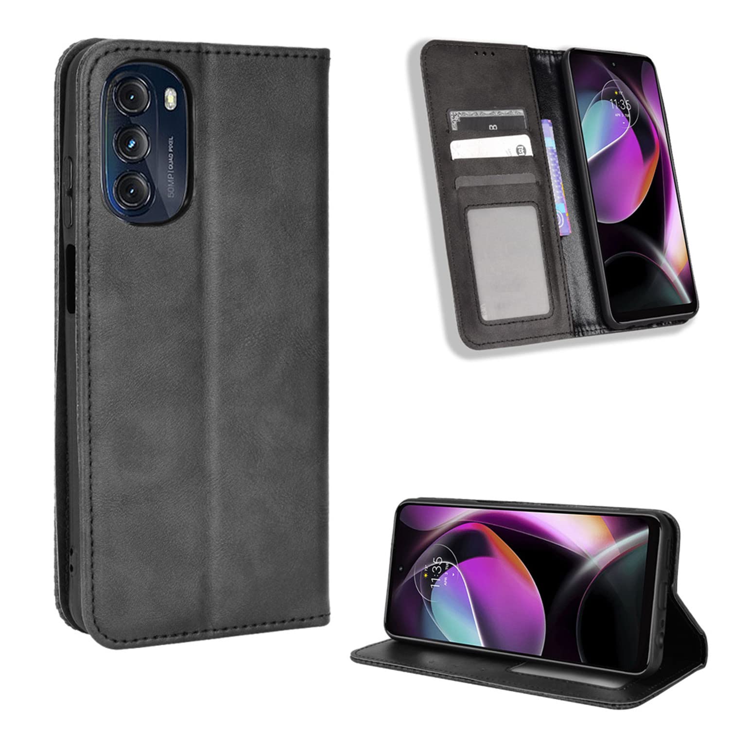 Leather Wallet Case for Moto G 5G 2022 - Magnetic Closure & Card Holder | Perfect for Daily Use