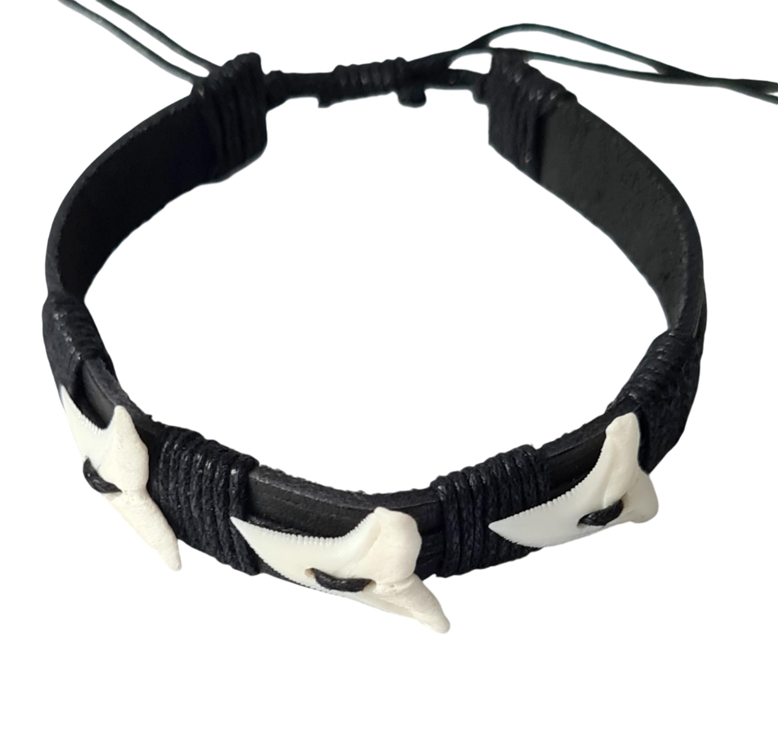 Handmade Genuine Mako Shark Tooth Leather Bracelet for Men & Women - Surfer Beach Jewelry AA211 | Perfect for Surfing, Beach Vacations & Outdoor Adventures