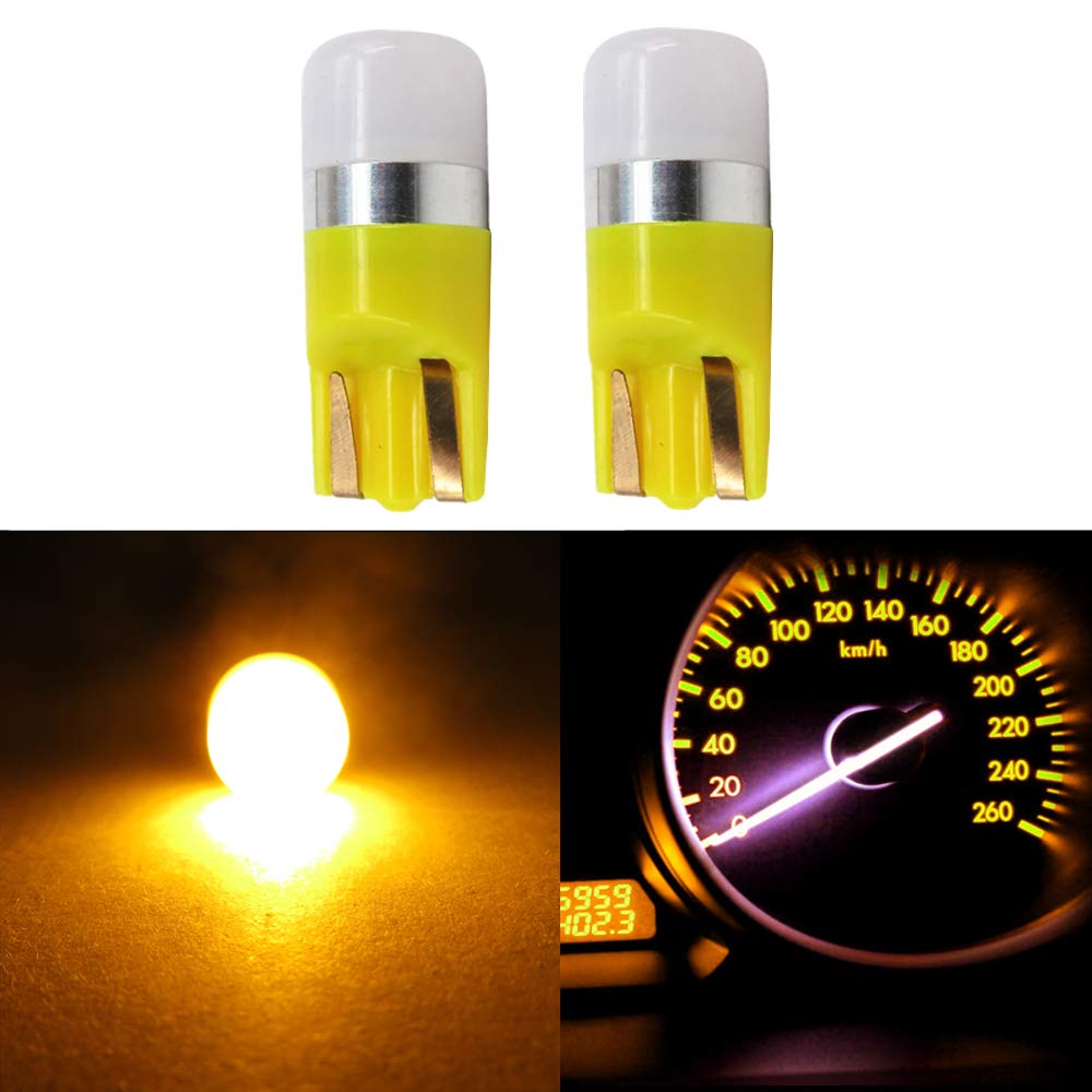 WLJH Amber Yellow T10 W5W 194 LED Bulbs - 20 Pack for Gauge Cluster, Instrument Panel, Dash Lights, Interior Car Dome & Side Marker Parking Lights | Perfect for Night Driving and Vehicle Customization