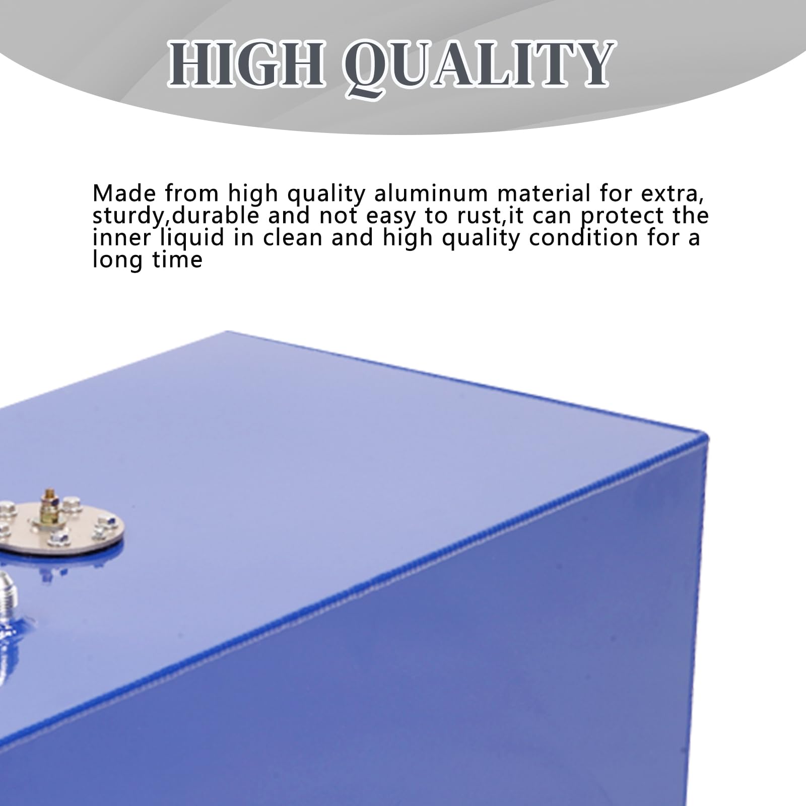 Autoforever 15 Gallon Aluminum Fuel Cell with Top-Feed Design - Polished Finish, Oil Level Sender, Blue - Ideal for Race Cars & Drift Vehicles