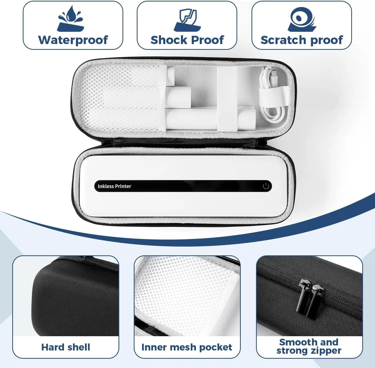 Phomemo M832 / M834 Portable Printer Storage Bag - Waterproof & Dustproof Carrying Case for Mini Label Printers - Perfect for Travel, Office, and Home Organization