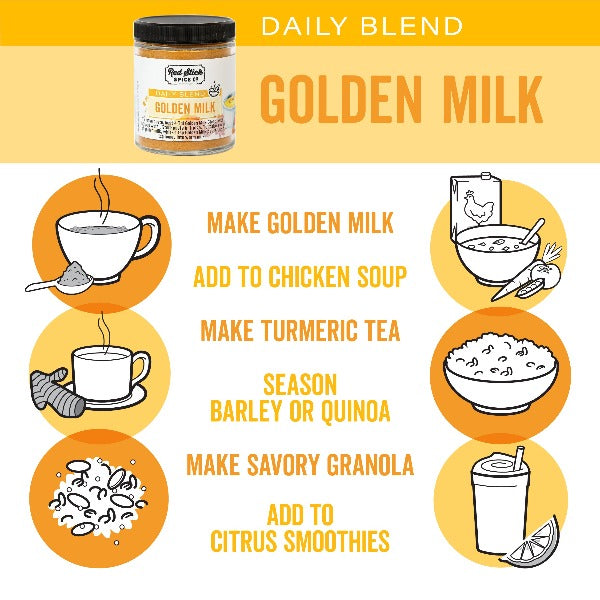 Organic Golden Milk Powder - Turmeric Latte Mix with Cinnamon & Ginger for Immunity & Digestion - Perfect for Morning Drinks, Relaxation & Wellness Routines