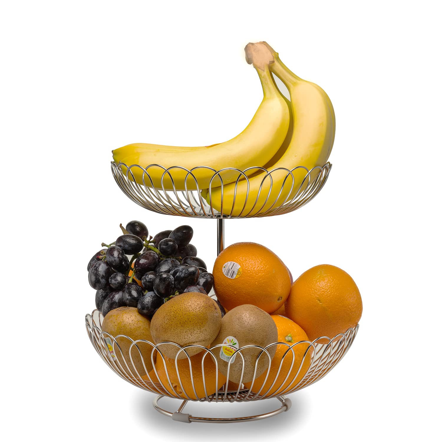LANEJOY 2-Tier Stainless Steel Fruit Basket - 11.6