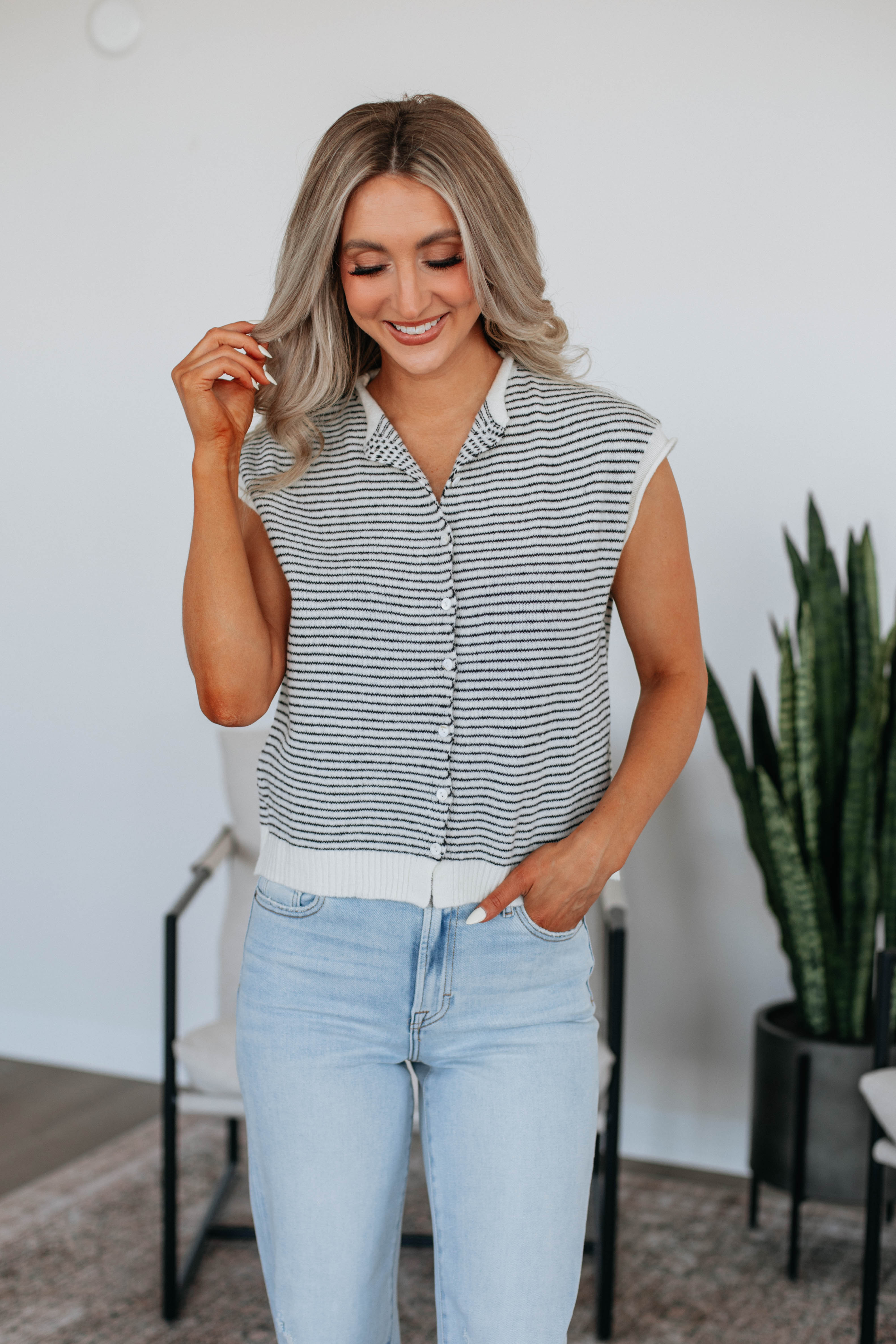 Camry Striped Cardigan Top for Women - Soft Knit Sweater with Long Sleeves, Comfortable Open Front Design - Perfect for Fall, Winter, Office Wear & Casual Outfits