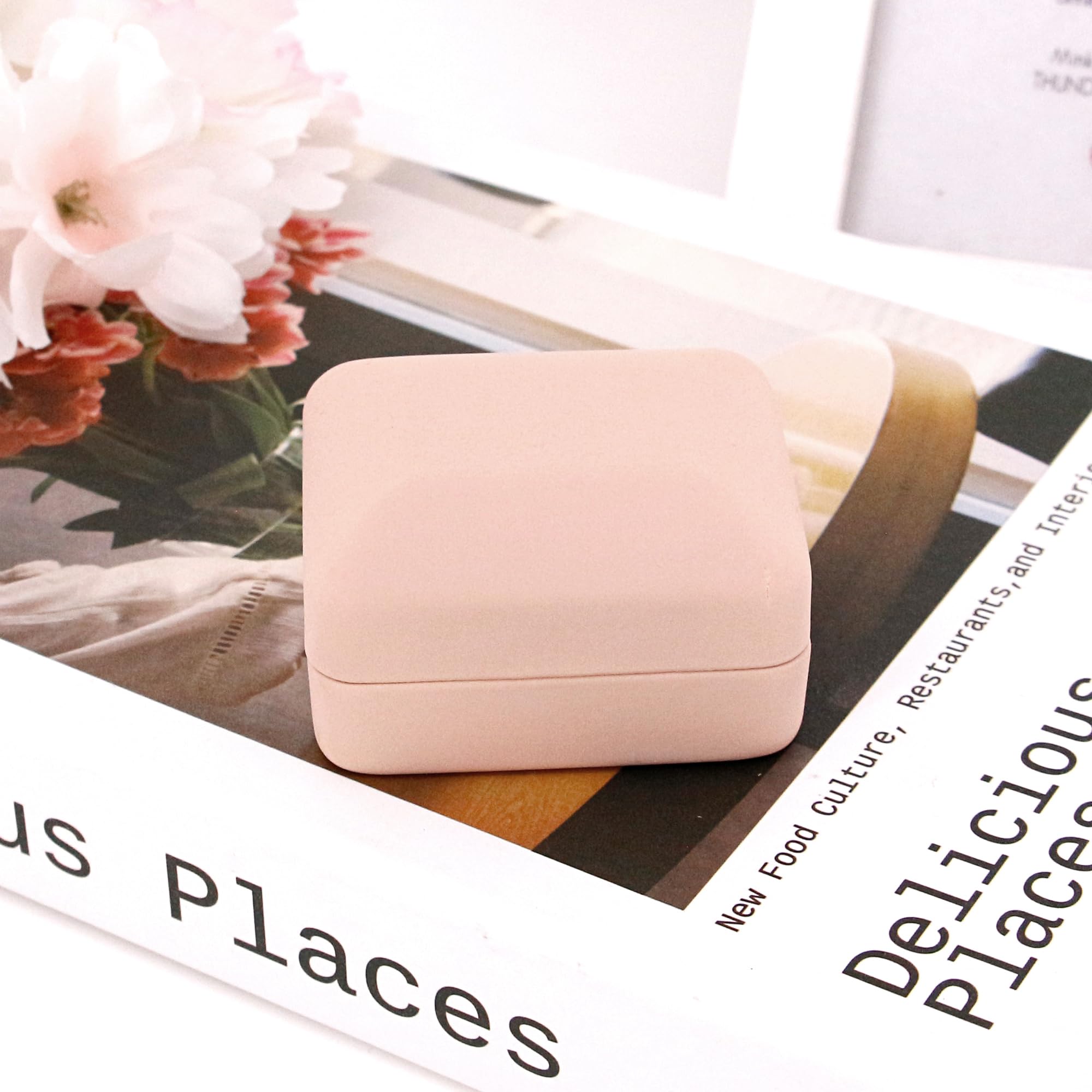 Naimo Leather LED Ring Box - Proposal & Wedding Jewelry Gift for Engagement