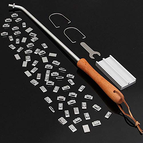 VALINK 55 Letters DIY Wooden Handle Grill Stamp - Custom Meat Branding Iron for Steak, Burger & BBQ - Perfect for BBQ Parties, Cookouts & Personalized Meat Marking
