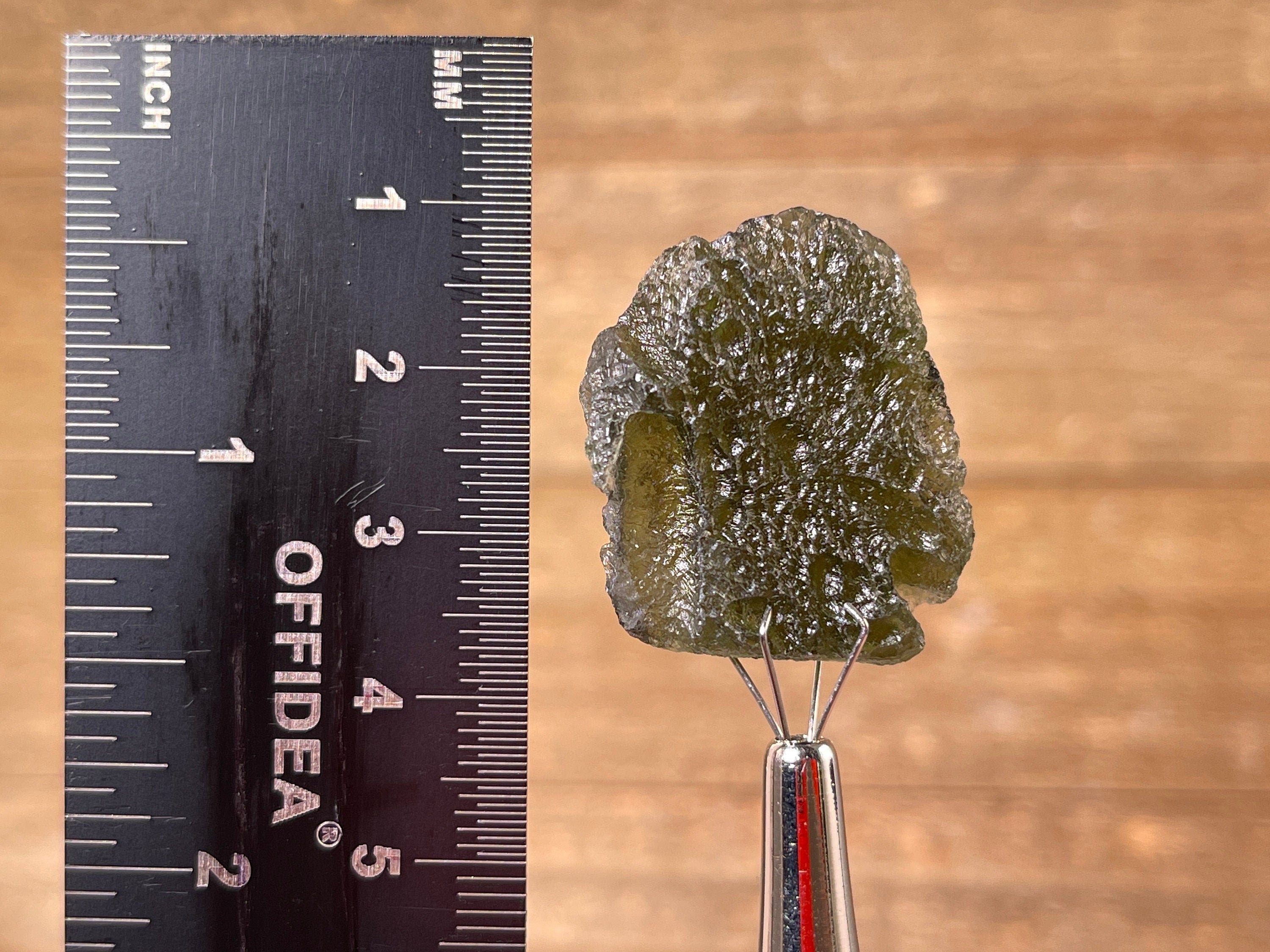 7.4g Genuine Raw Moldavite Crystal Stone - Natural Green Moldavite for Jewelry Making, Meditation & Energy Healing (41814)