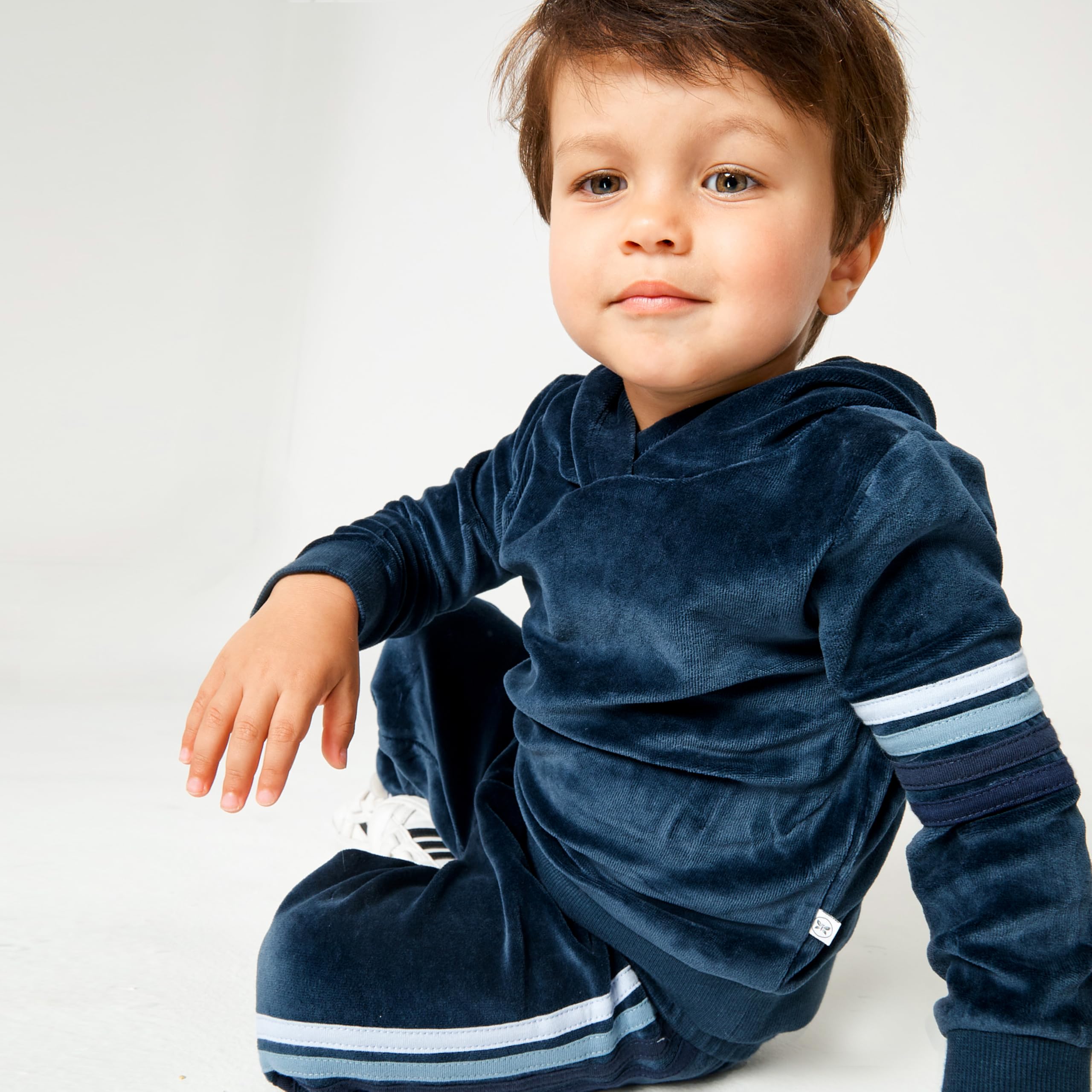 HonestBaby Velour Pullover Hoodie & Zip Front Sweatshirt with Jogger Sweatpants Set - Cozy Outfit for Toddlers, Baby Boys & Girls - Perfect for Playdates, Daycare & Family Outings