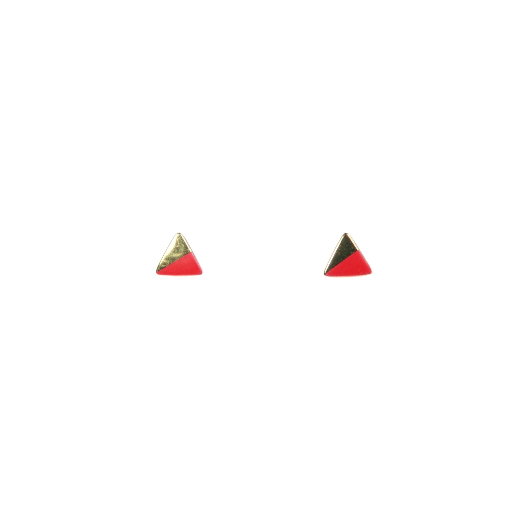 Gold Triangle Color Block Stud Earrings - Geometric Dangle Earrings for Women | Perfect for Parties, Weddings & Everyday Wear