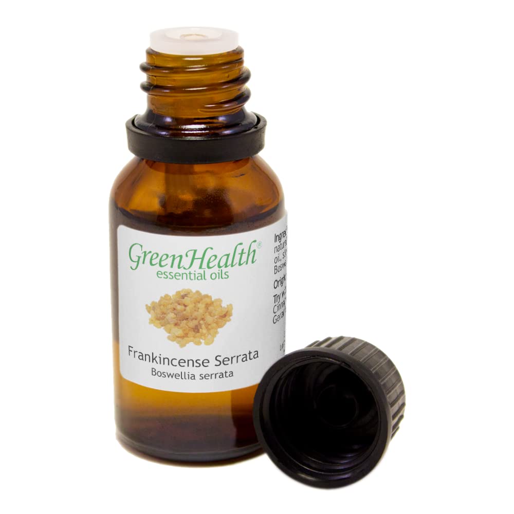 Frankincense Serrata Essential Oil – 1/2 fl oz (15 ml) Glass Bottle – 100% Pure Therapeutic Grade – GreenHealth – Aromatherapy, Meditation & Skin Care