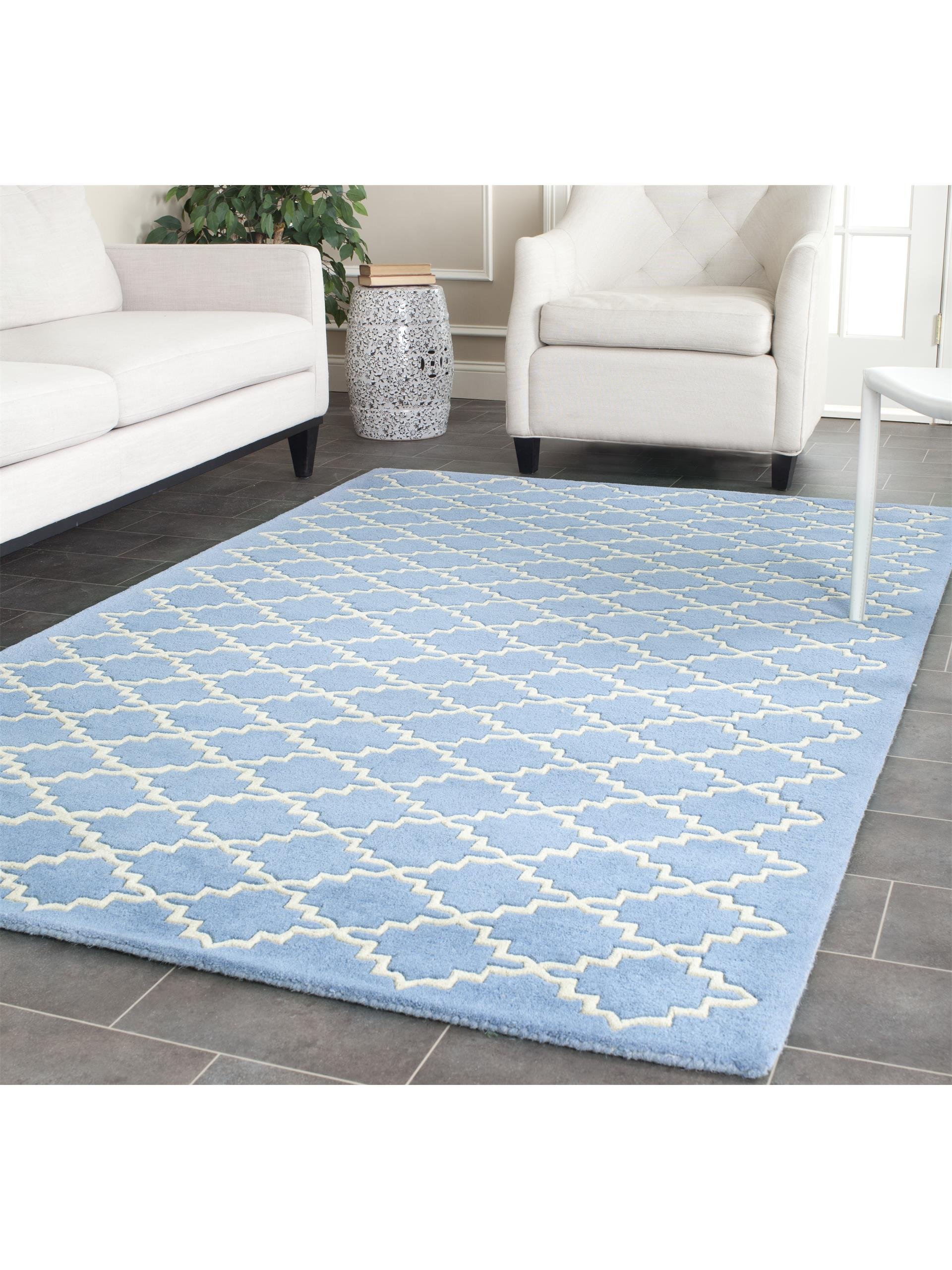 Chatham Blue Gray Square Rug 7' x 7' - Soft Modern Area Rug for Living Room, Bedroom & Office Decor