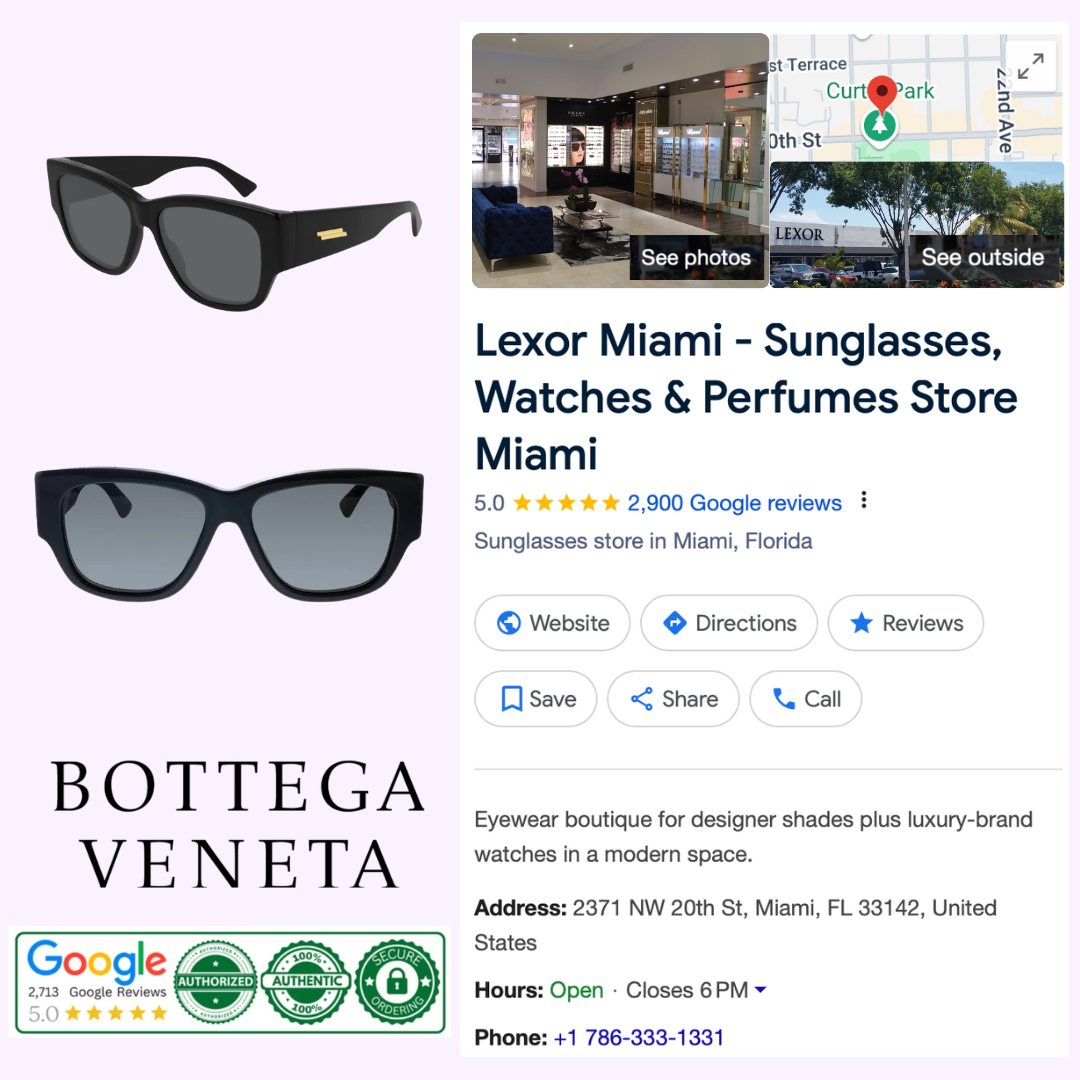 Bottega Veneta BV1026S 001 55mm Women's Designer Sunglasses UV Protection for Outdoor Fashion & Summer Travel
