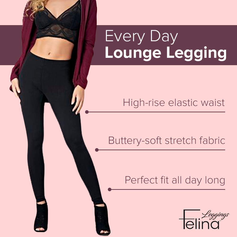Felina Velvety Super Soft Lightweight Leggings 2-Pack for Women - High Waisted Yoga Pants, Workout Clothes, Lounge Wear - Perfect for Gym, Running, Pilates & Everyday Comfort