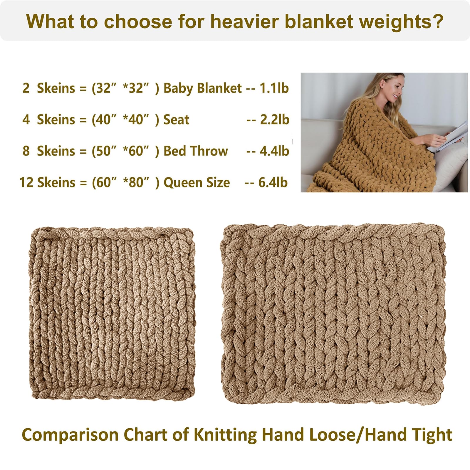 Chunky Chenille Yarn for Arm Knitting - 12-Pack (3kg/6.6 lb) Soft Bulky Yarn for DIY Blankets, Cushions, Scarves - Perfect for Home Decor, Sofa Throws & Cozy Bed Accessories - Dark Khaki