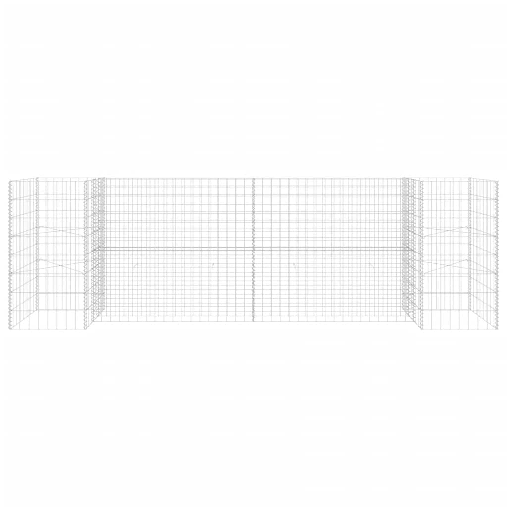 H-Shaped Gabion Planter - Heavy Duty Steel Wire Mesh Garden Planter Box for Outdoor Landscaping, Raised Vegetable Beds, Stone Basket Planter, Retaining Wall (102.4