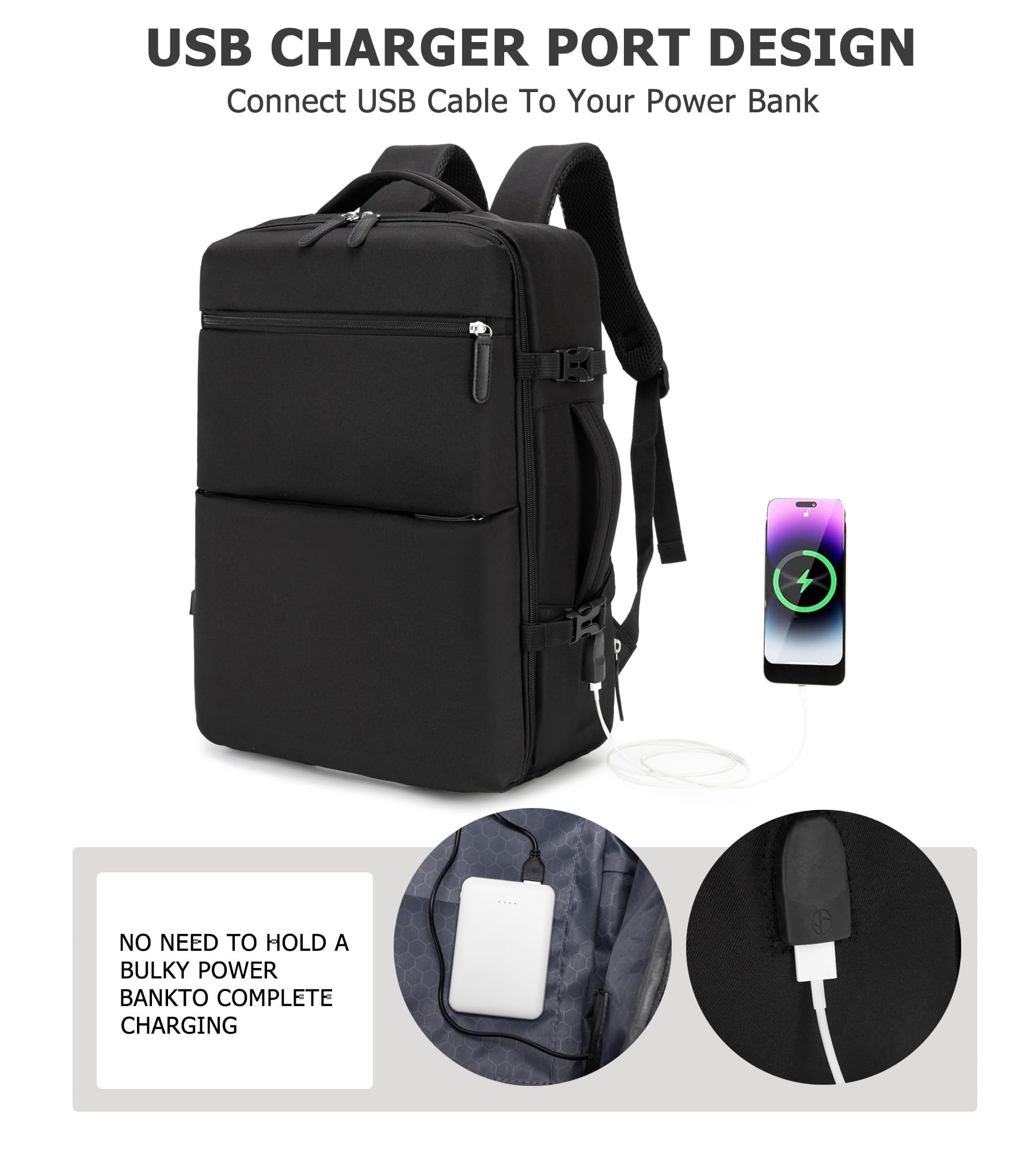 Feilario 2-Piece 20-Inch Aluminum Frame Hardside Spinner Luggage Set with TSA Lock, Cup Holder & Phone Holder - Perfect for Air Travel, Business Trips & Weekend Getaways