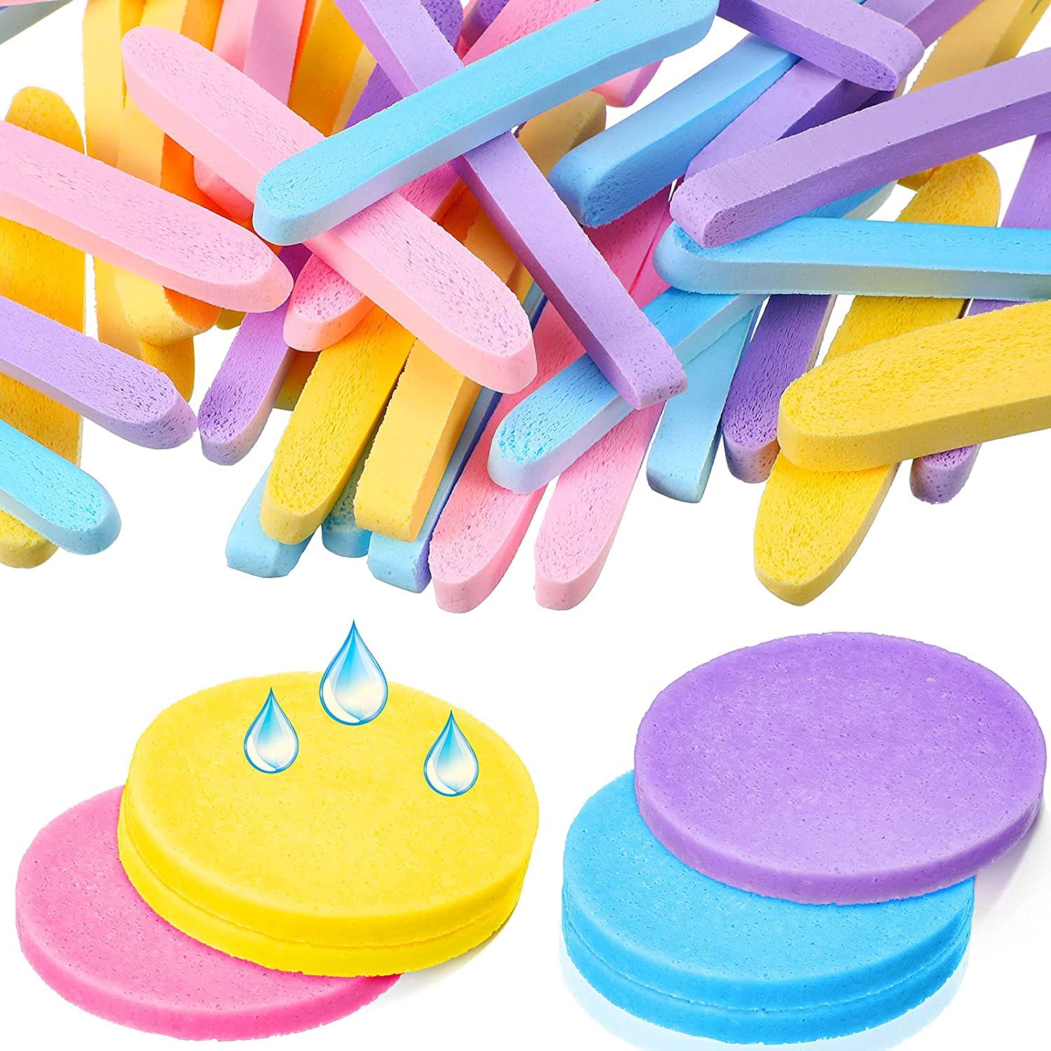 12 Pack Compressed Facial Sponges for Makeup Removal | Professional Exfoliating & Cleansing Round Sponge Pads | Spa Quality for Women | Includes 1 Pack Wet Wipes | Perfect for Daily Skincare & Travel