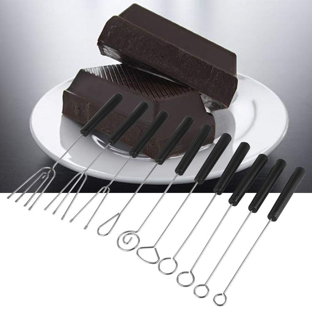 10Pcs Stainless Steel Chocolate Dipping Forks - Professional Baking Tools for DIY Desserts, Candy Making & Cake Decorating - Perfect for Parties, Weddings & Home Baking
