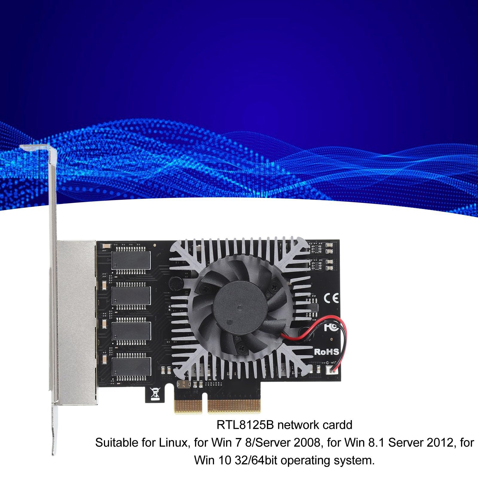 2.5G Gigabit PCIe Ethernet Network Card - 4 Port 2.5Gbps PCI Express LAN Adapter for Windows & Linux | High-Speed Networking for Gaming, Servers & Workstations