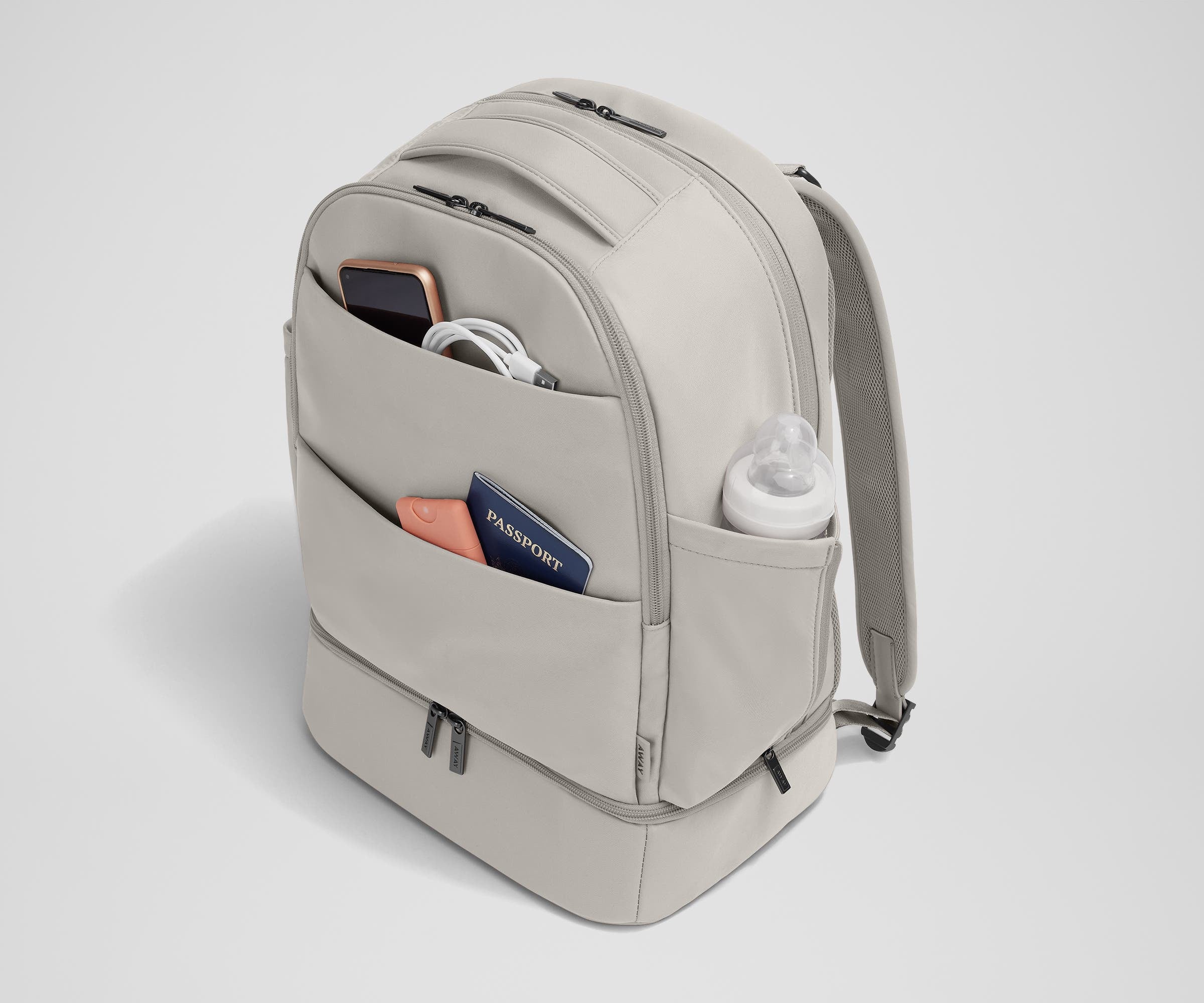 Premium Double Diaper Backpack - Spacious & Stylish Cloud Gray Baby Bag for Parents - Perfect for Travel, Daycare & Outdoor Adventures