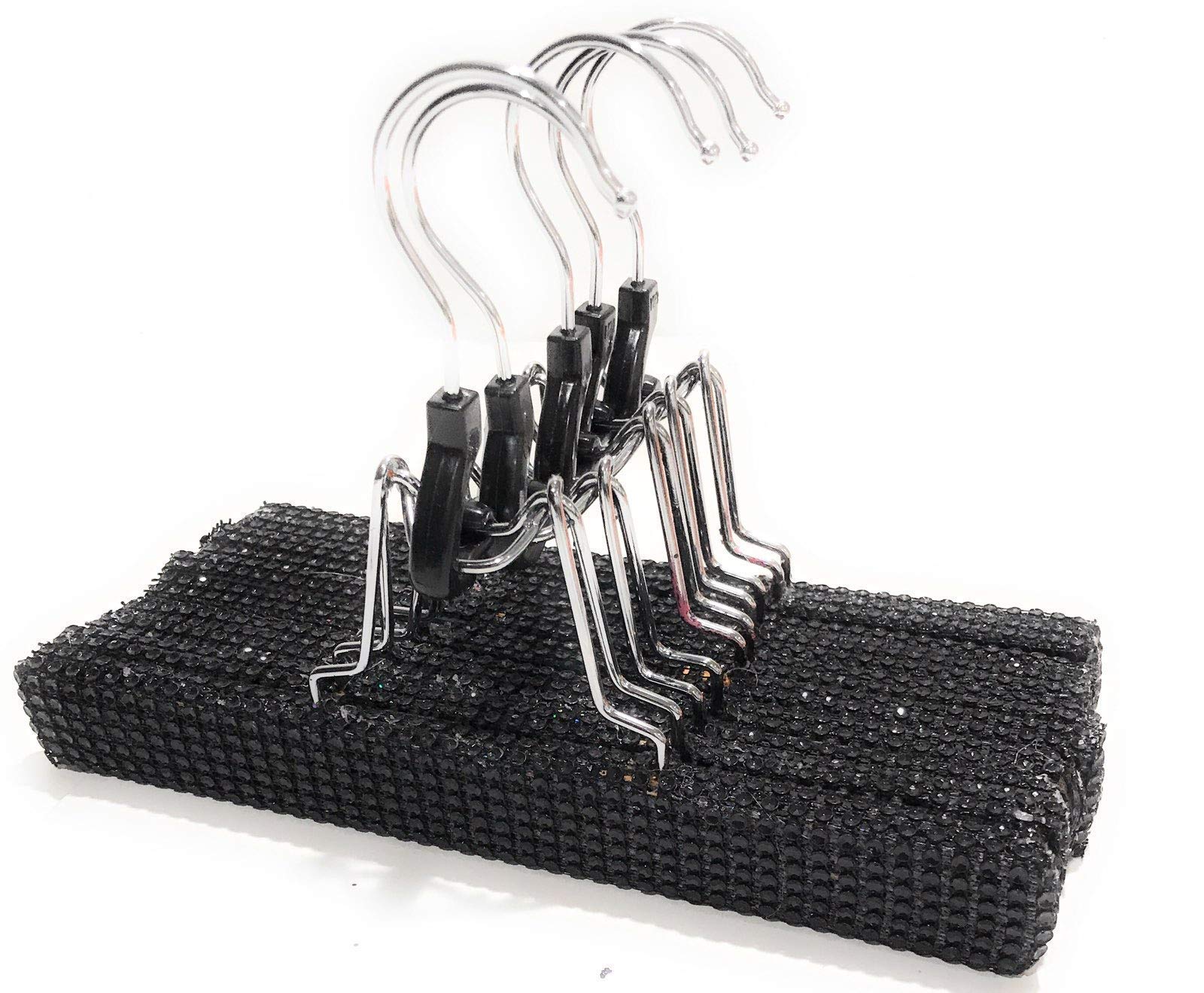 Premium Women's Silver Diamond Skirt Hangers - Pack of 10 | Non-Slip Closet Organizers for Dresses, Skirts & Pants | Perfect for Home, Retail Stores & Travel Wardrobe Organization