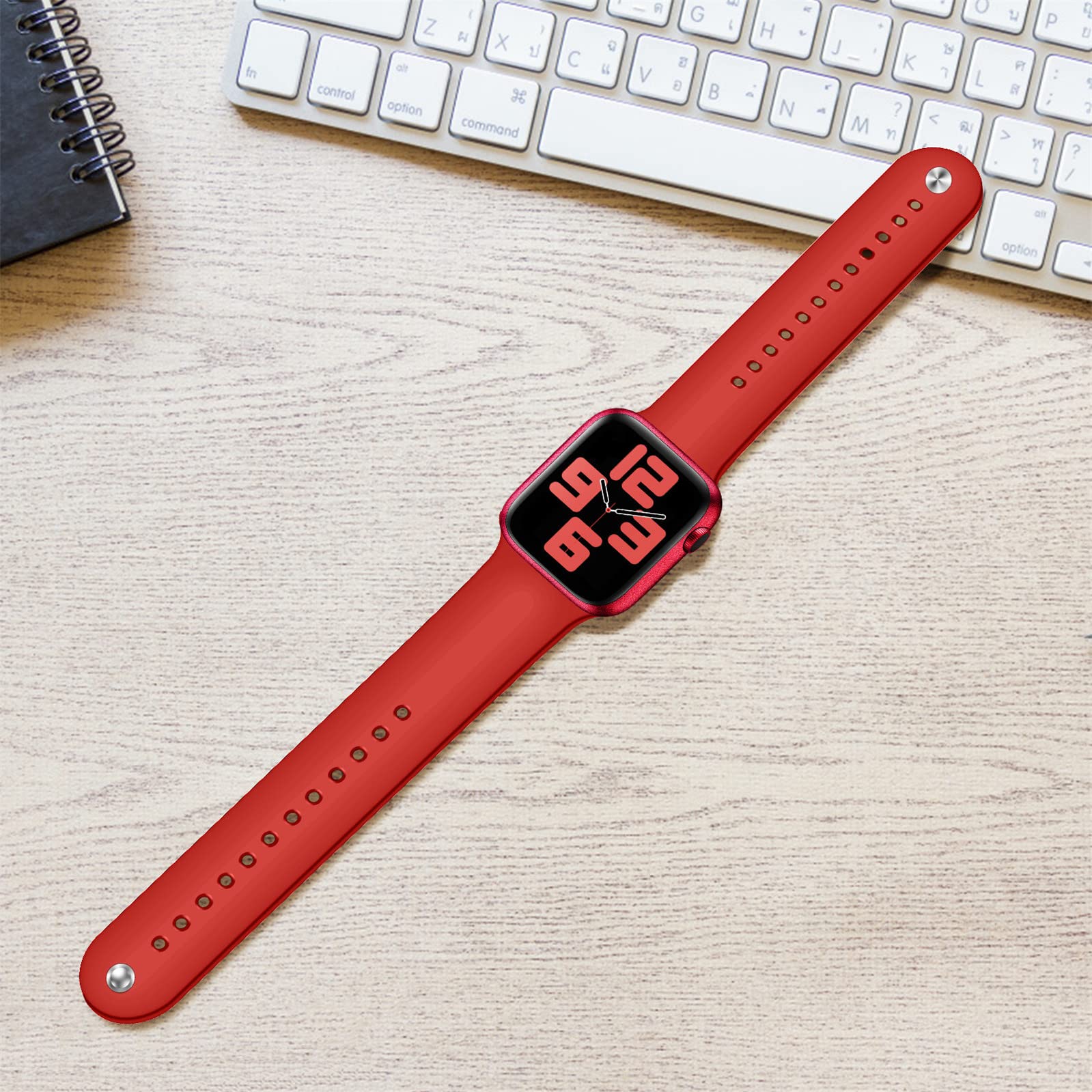 Premium Soft Silicone Sport Band for Apple Watch Series 9/8/Ultra 2/7/6/SE/5/4/3 - Compatible with 38mm/40mm/41mm/42mm/44mm/45mm - Durable Strap for Men & Women - Perfect for Gym, Running, Swimming & Everyday Wear