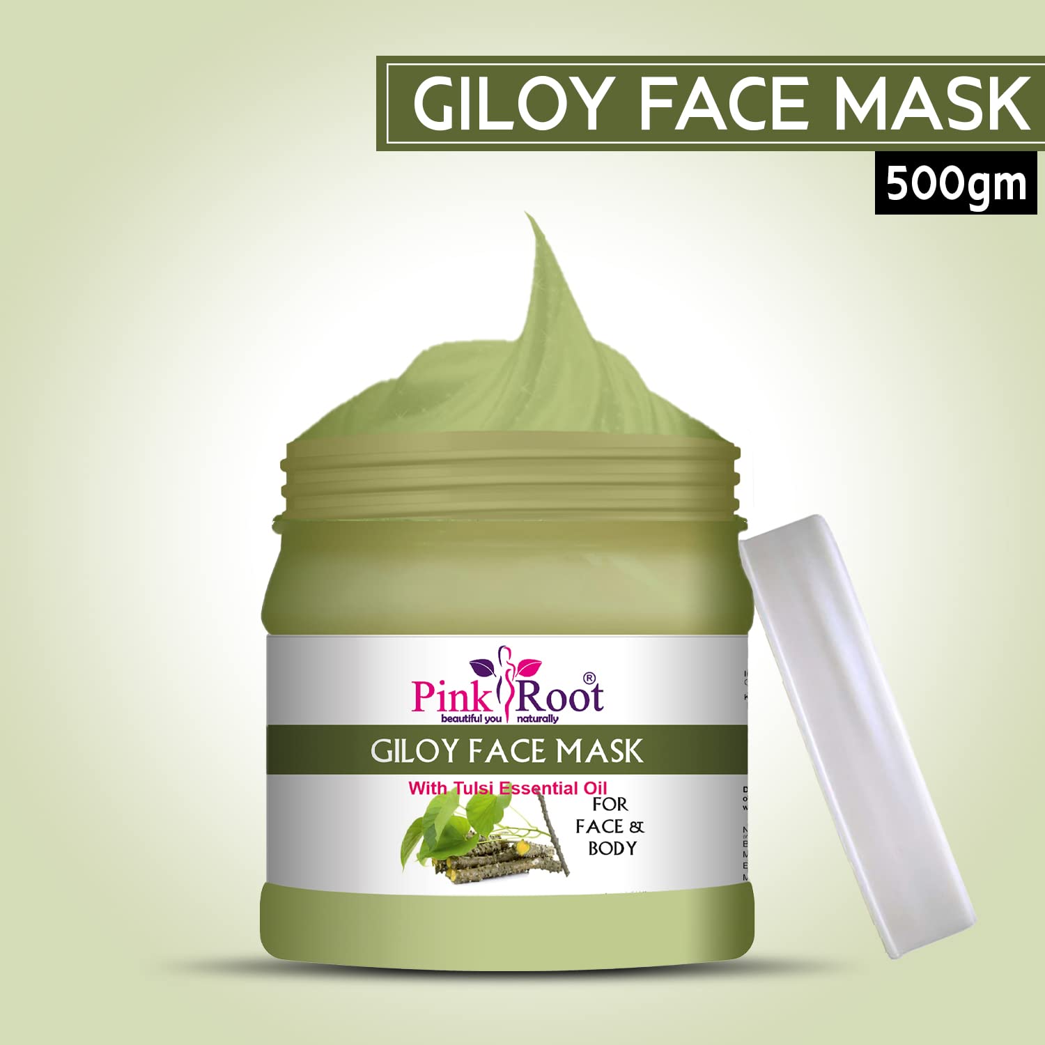 Pink Root Giloy Face Mask 500gm for Glowing Skin - Natural Ayurvedic Skincare for Acne, Wrinkles & Radiance | Daily Beauty Routine & Spa Treatment