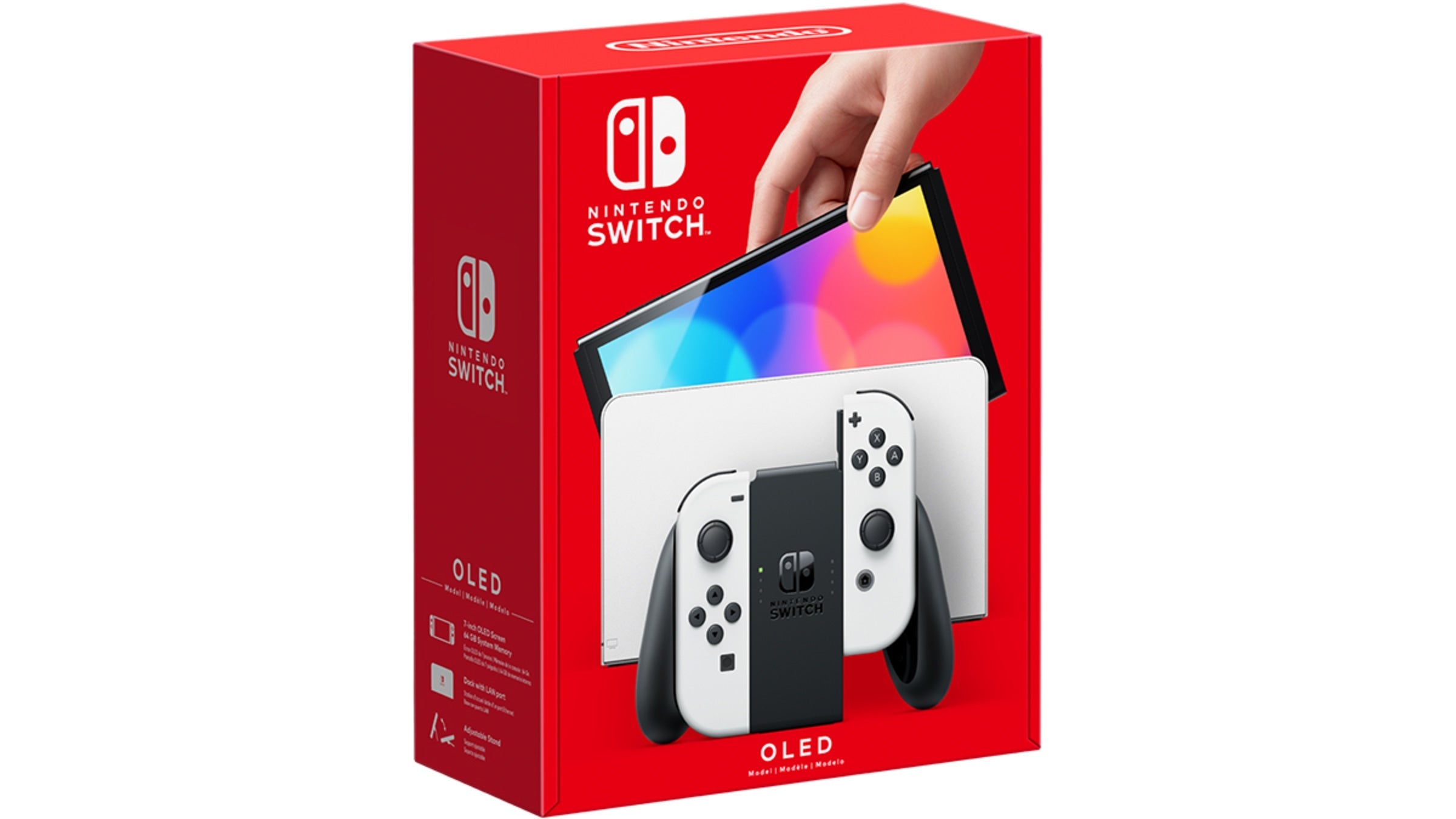 Nintendo Switch OLED Model - White Console with White Joy-Con Controllers for Gaming, Travel & Family Fun
