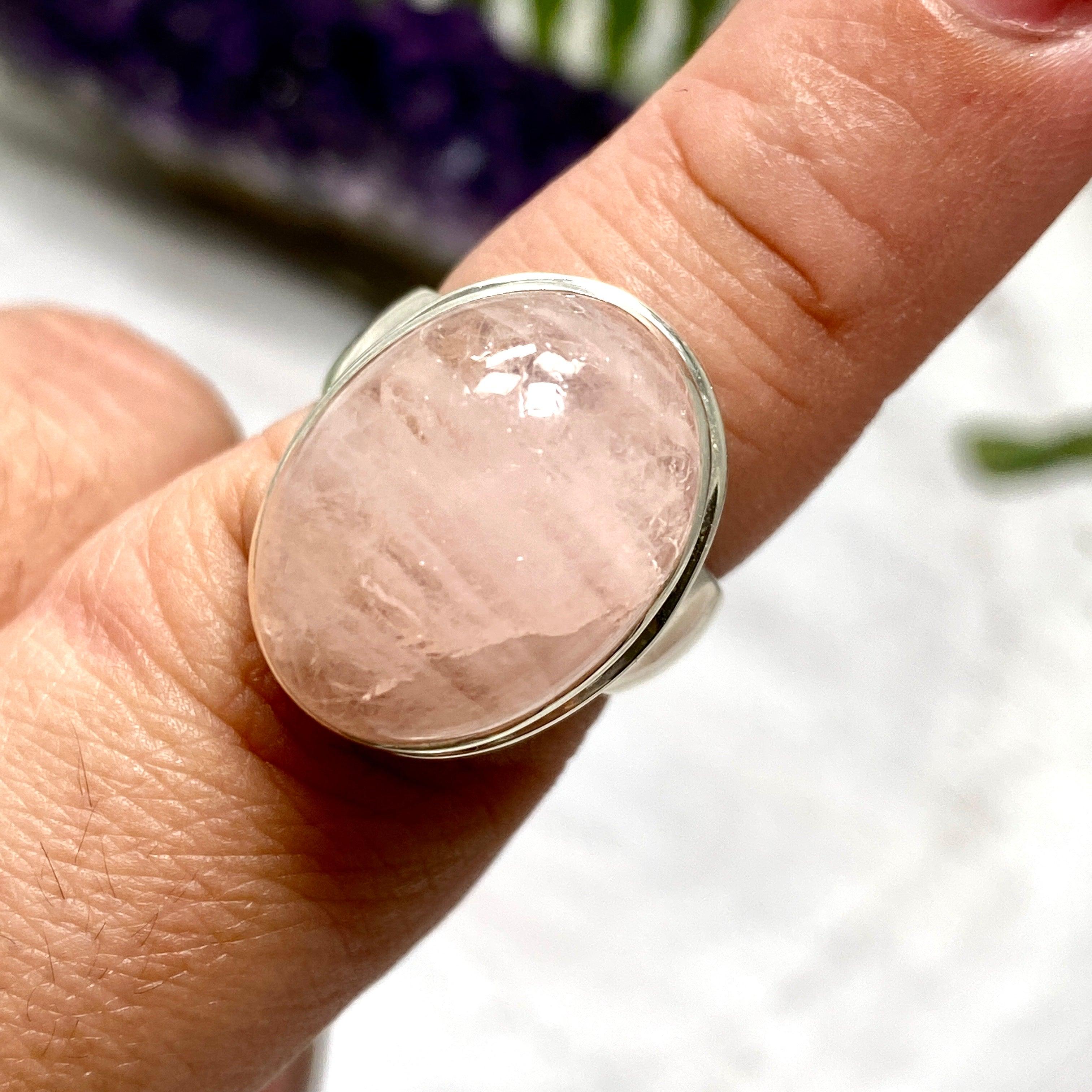 Morganite Oval Ring Size 8 - 14K Rose Gold Engagement Ring for Women, Elegant Gemstone Jewelry Gift for Brides, Anniversaries & Special Occasions