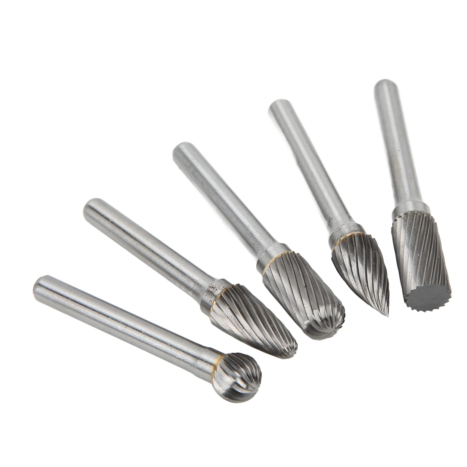Durable 5-Piece Burrs Set for Die Grinder - 6x10mm Long Shank Metal Polishing, Grinding, Engraving & Drilling Bits - Ideal for Welding, Metalworking & DIY Projects