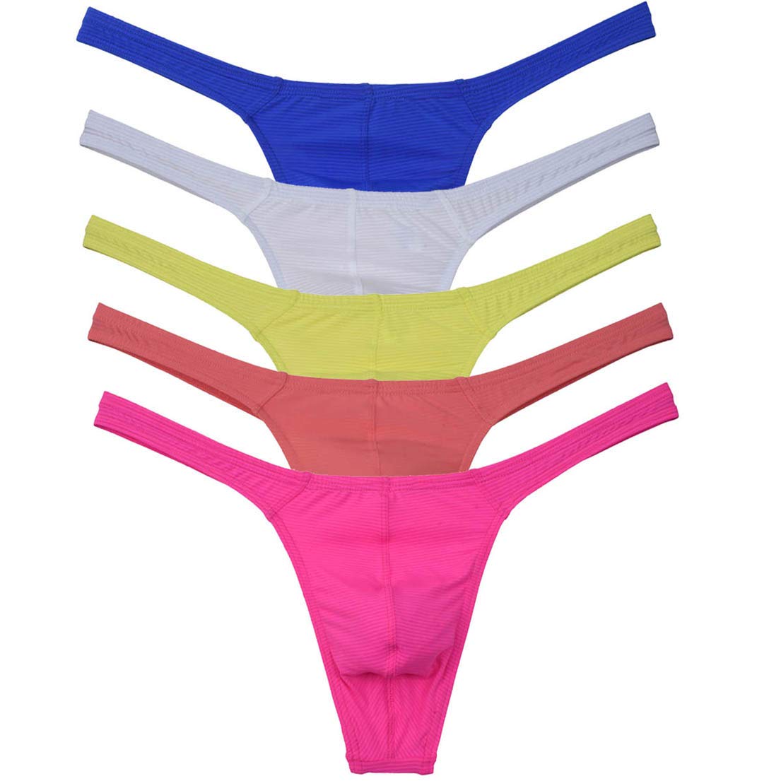 OROCOJUCO Men's Microfiber Stretch Thong Underwear - T-Back Sexy Briefs with Ice Silk Stripes for Comfort & Style | Perfect for Gym, Lounge & Intimate Moments