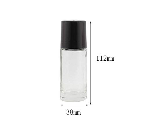 3 Pack Glass Roll On Bottles for Essential Oils, DIY Deodorant, Lip Balm & Lotion - 50ml Refillable Containers with Plastic Roller Balls - Perfect for Travel, Skincare & Aromatherapy