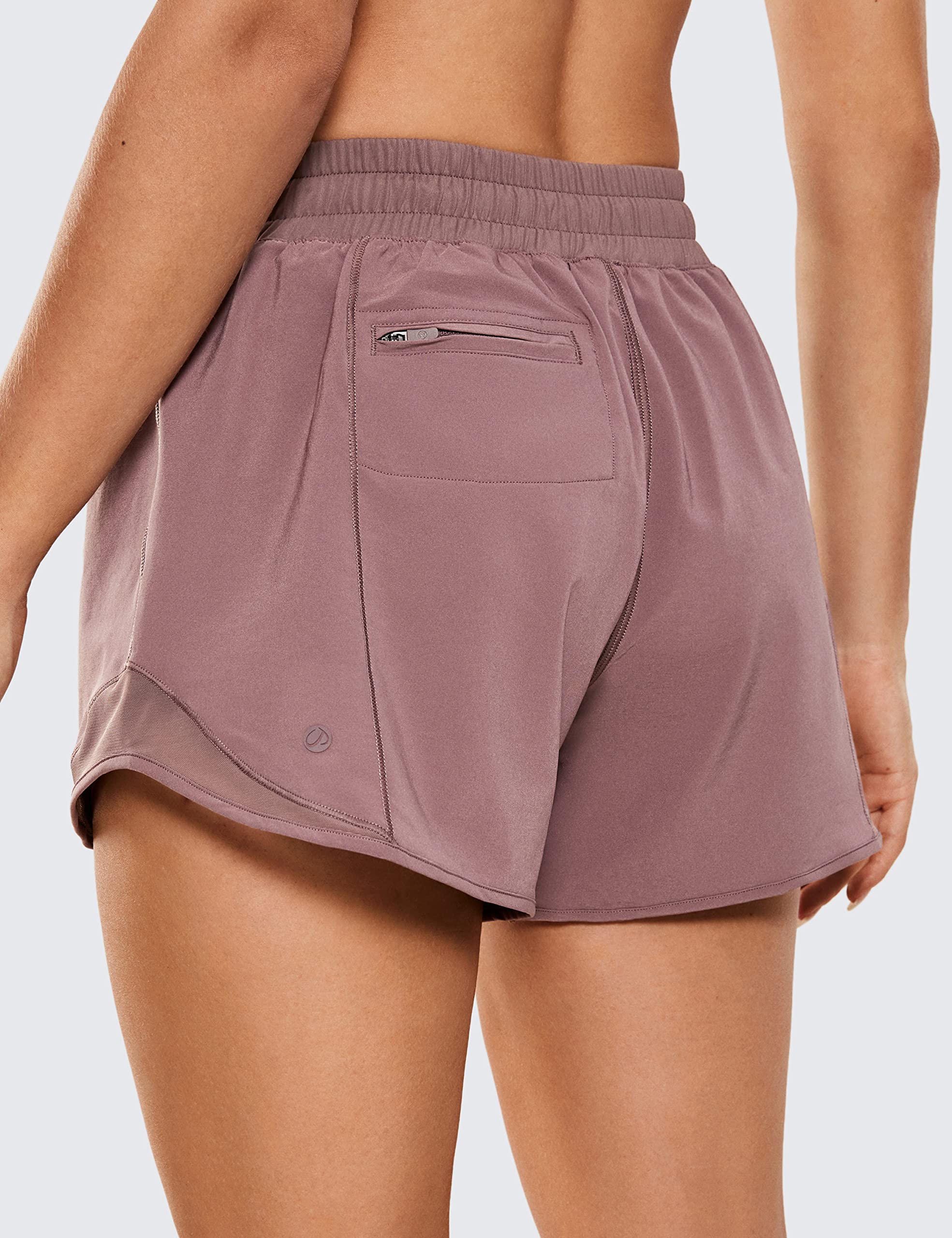 CRZ YOGA Women's Running Shorts with Zip Pocket - 4