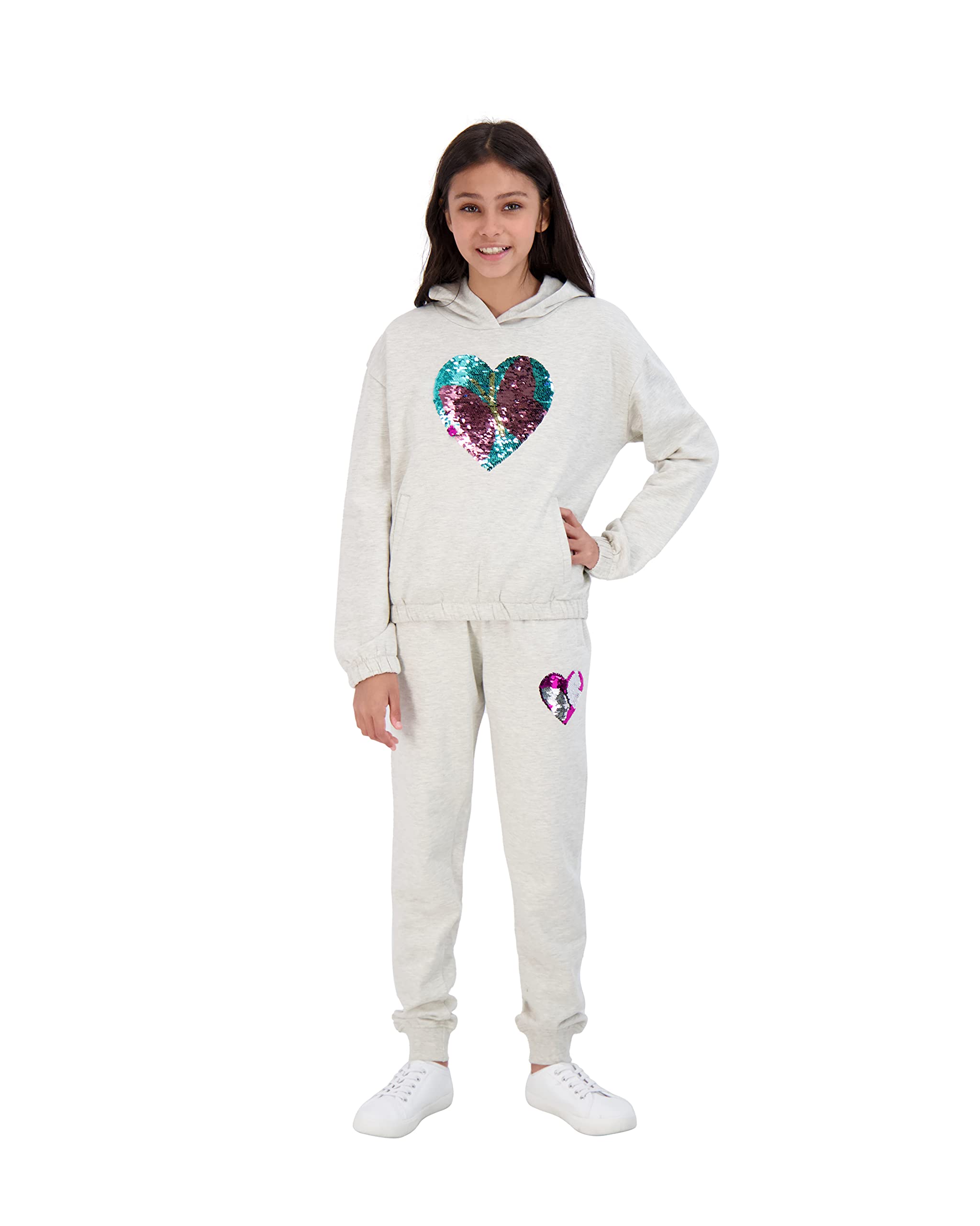 Star Ride Girls 2-Piece Hoodie and Jogger Sweatpant Set - Soft & Cozy Outfit for School, Playdates & Casual Wear - Trendy Matching Loungewear for Kids