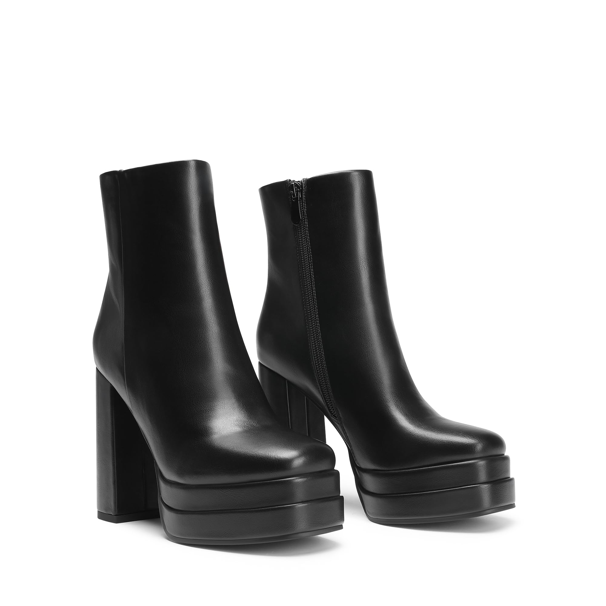 DREAM PAIRS Women's Platform Ankle Boots - Chunky Heel Square Toe Comfort Dress Booties for Women | Perfect for Party, Night Out & Fall Fashion