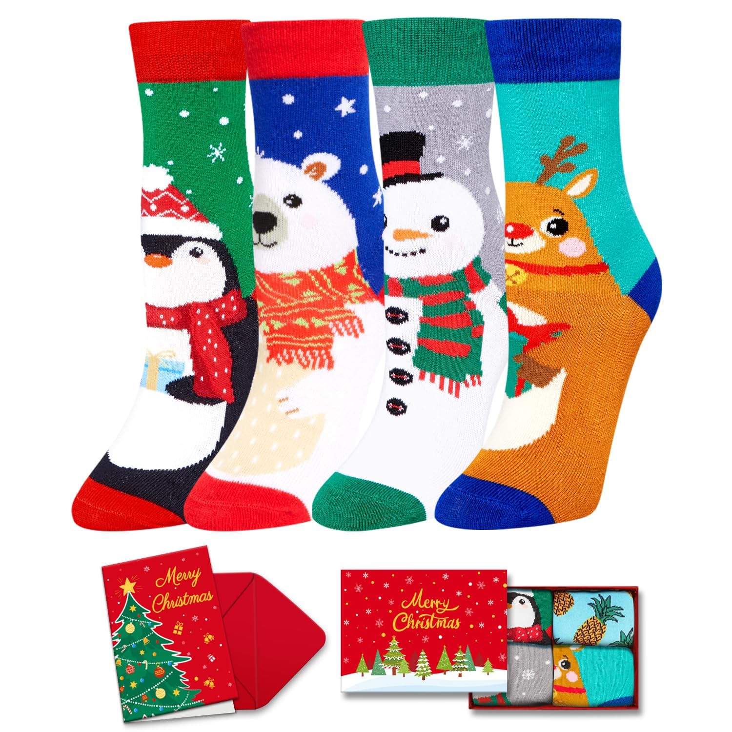 HappyPop Christmas Stocking Socks for Kids - Fun Holiday Gift Socks for Boys & Girls | Perfect for Secret Santa, Stocking Stuffers & Christmas Morning Surprises