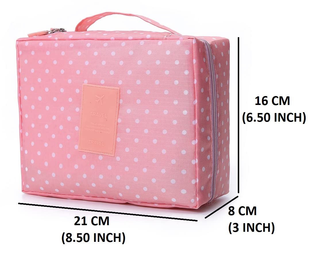 Trendegic Waterproof Cosmetic Organizer Bag - Portable Makeup Pouch for Women, Multi-Functional Travel Jewelry Storage Case (Pink, 1PCS) - Perfect for Travel, Home Vanity & Daily Essentials Organization