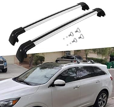 2-Piece Silver Roof Rack Cross Bars Compatible with KIA Sorento 2015-2021 - Heavy Duty Cargo Carrier for Luggage, Bags & Outdoor Gear - Perfect for Road Trips, Camping & Adventure Travel