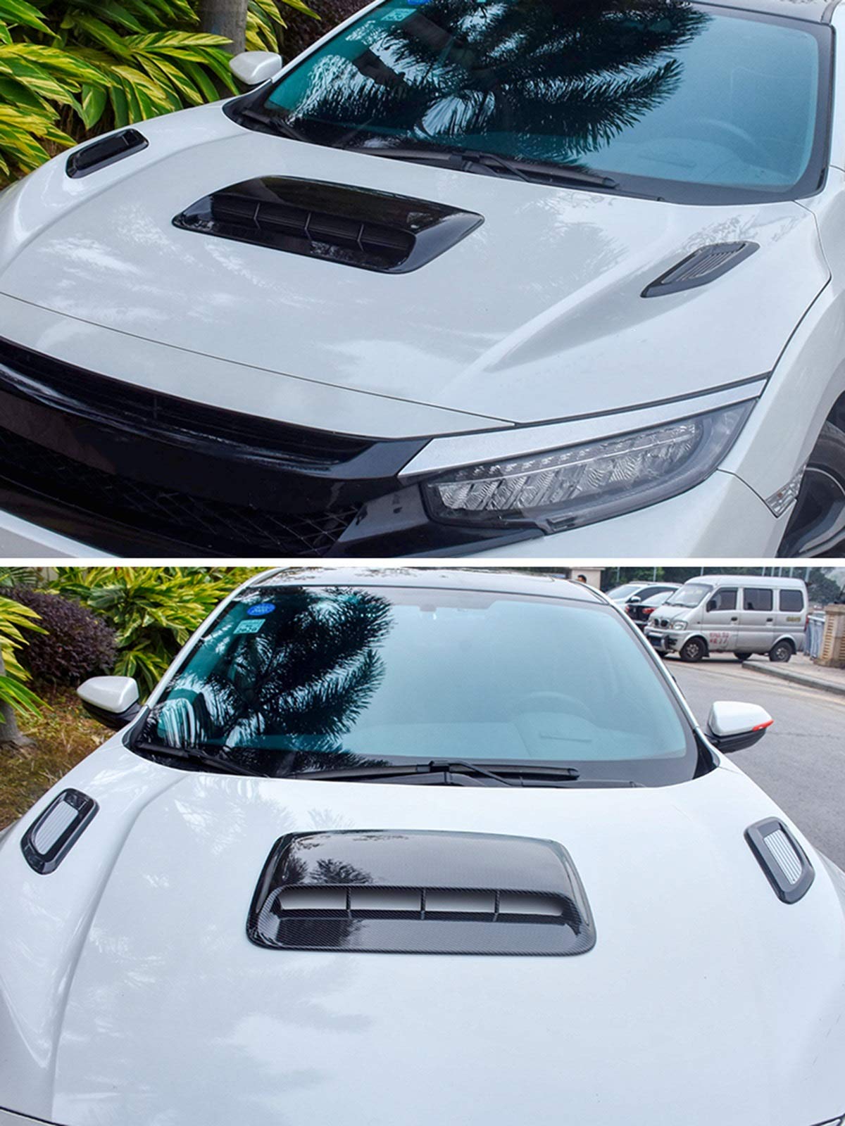 Universal Car Hood Scoop & Vent Combo - Fake Air Outlet Decorative Sticker - Creative Hood Air Intake Accessory (Style 1) - Perfect for Car Enthusiasts & Custom Vehicle Styling
