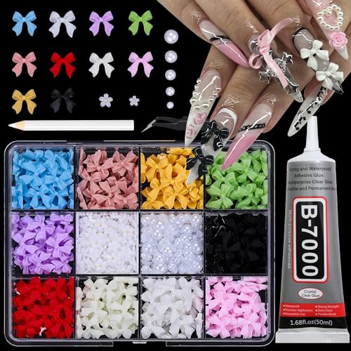 Set 12：10 Color Bowknot Nail Charms