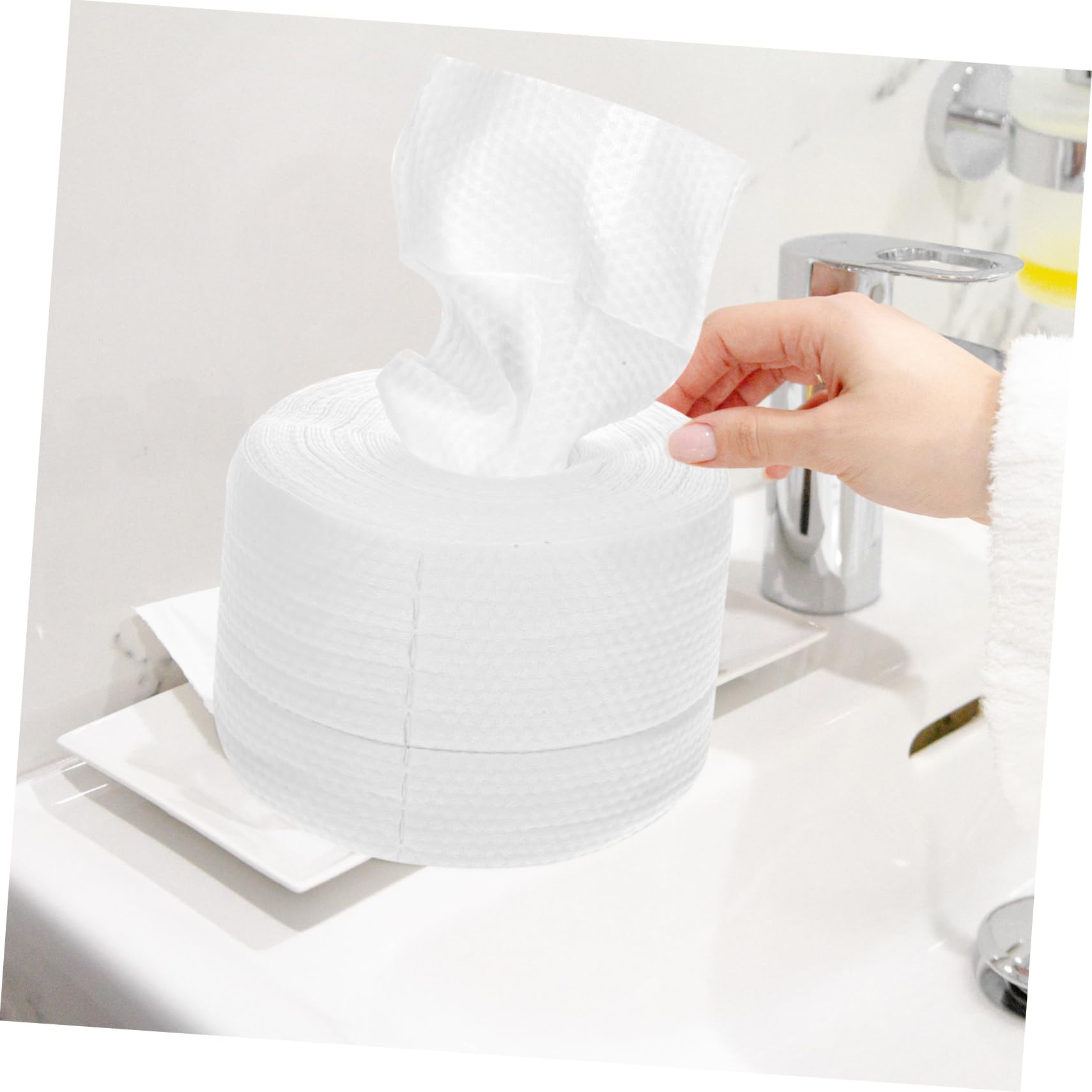 1 Pack Soft Cotton Facial Cleansing Towel - Gentle Makeup Remover & Cosmetic Wipes - Reusable White Face Towel for Daily Skincare & Travel Essentials